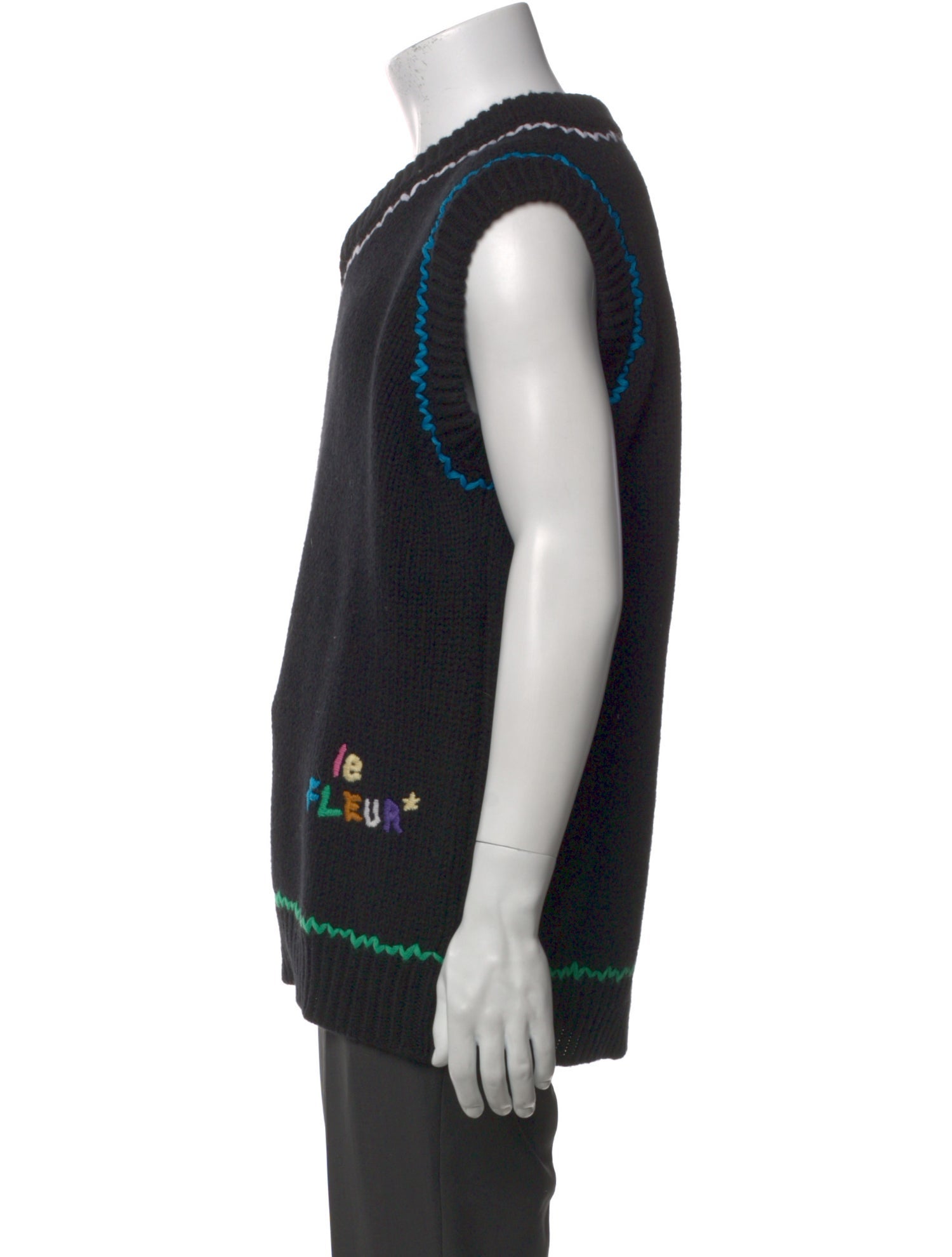 GOLF le FLEUR* Virgin Wool Graphic Print Sweater Vest w/ Tags
