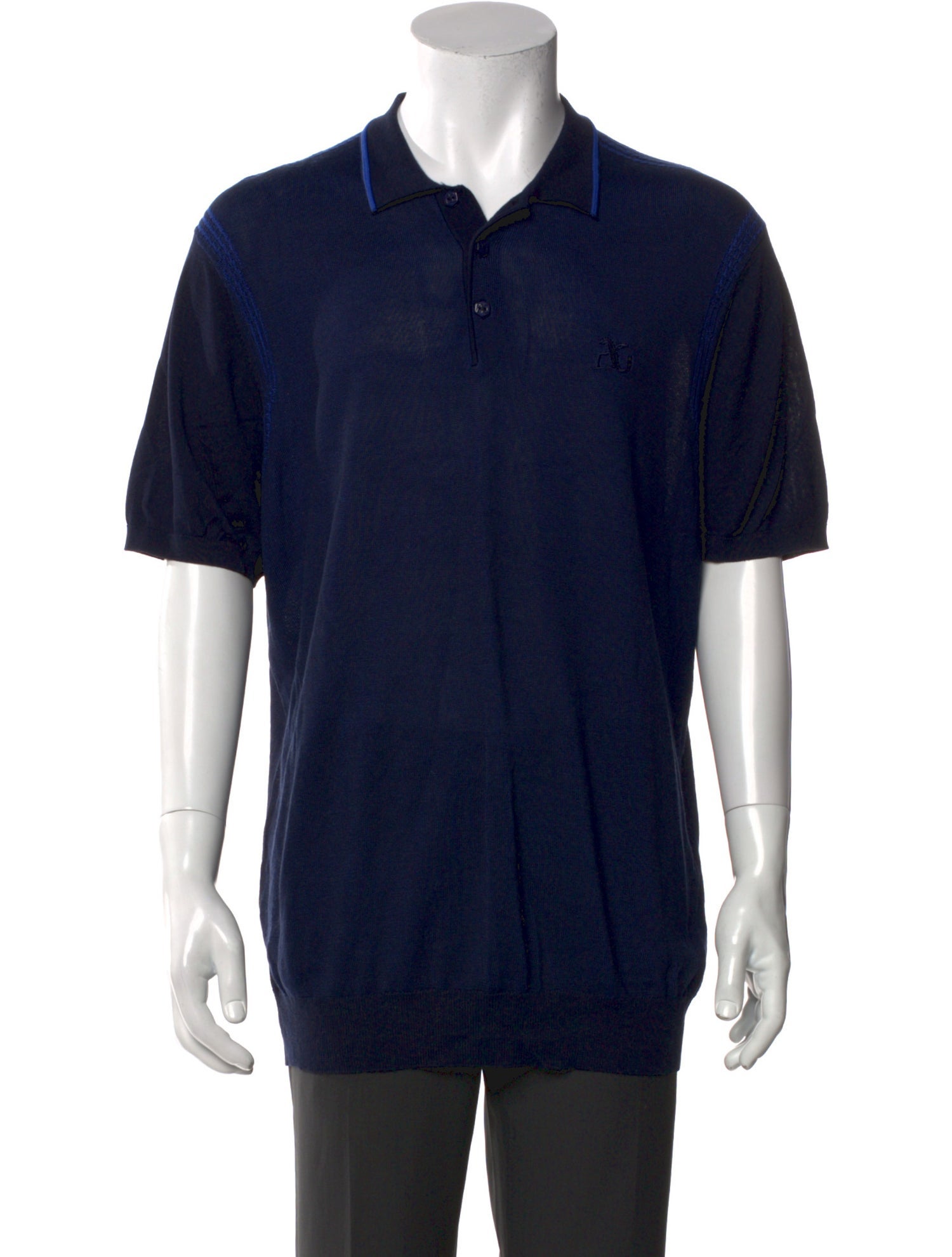 Angelo Galasso Collar Short Sleeve Polo Shirt