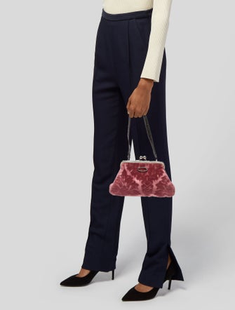 Glenda Gies Velvet Shoulder Bag