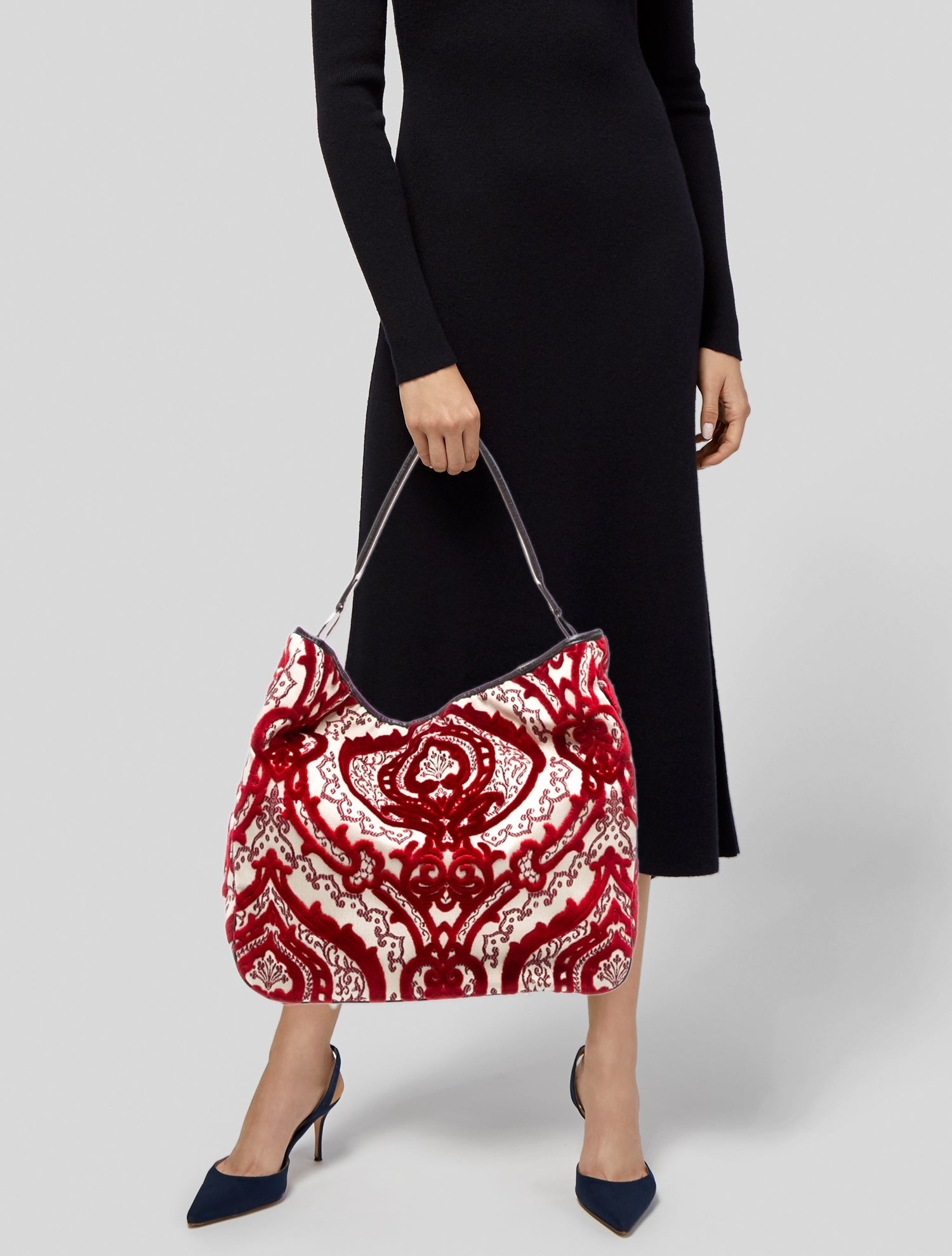 Glenda Gies Velvet Hobo