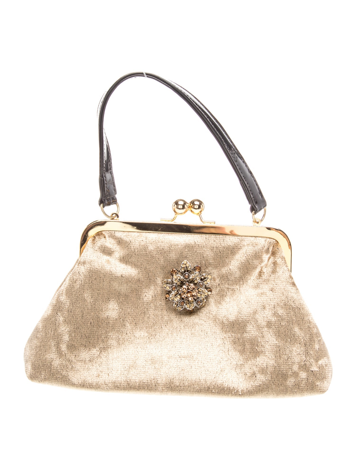 Glenda Gies Velvet Top Handle Bag