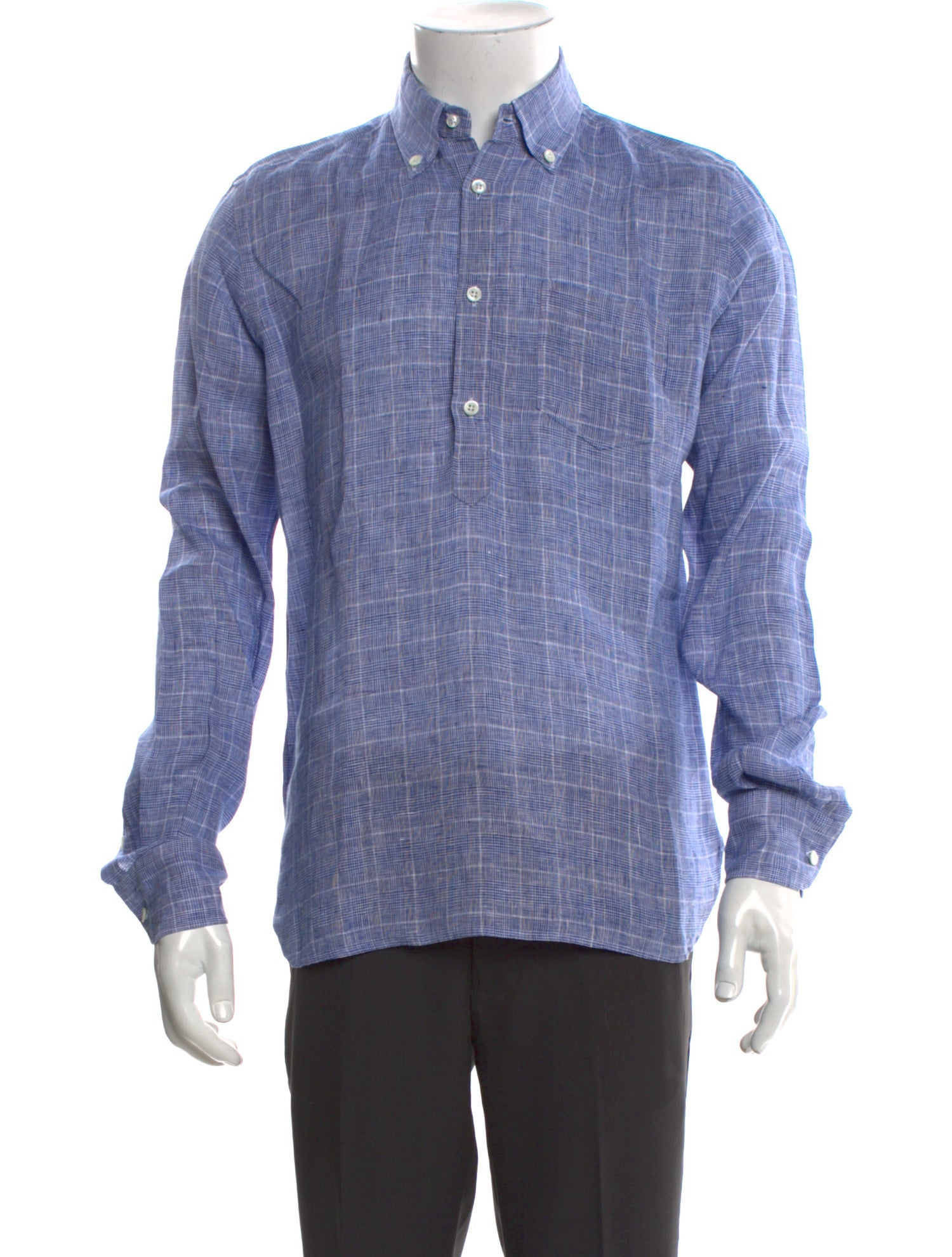 Glanshirt Plaid Print Long Sleeve Shirt