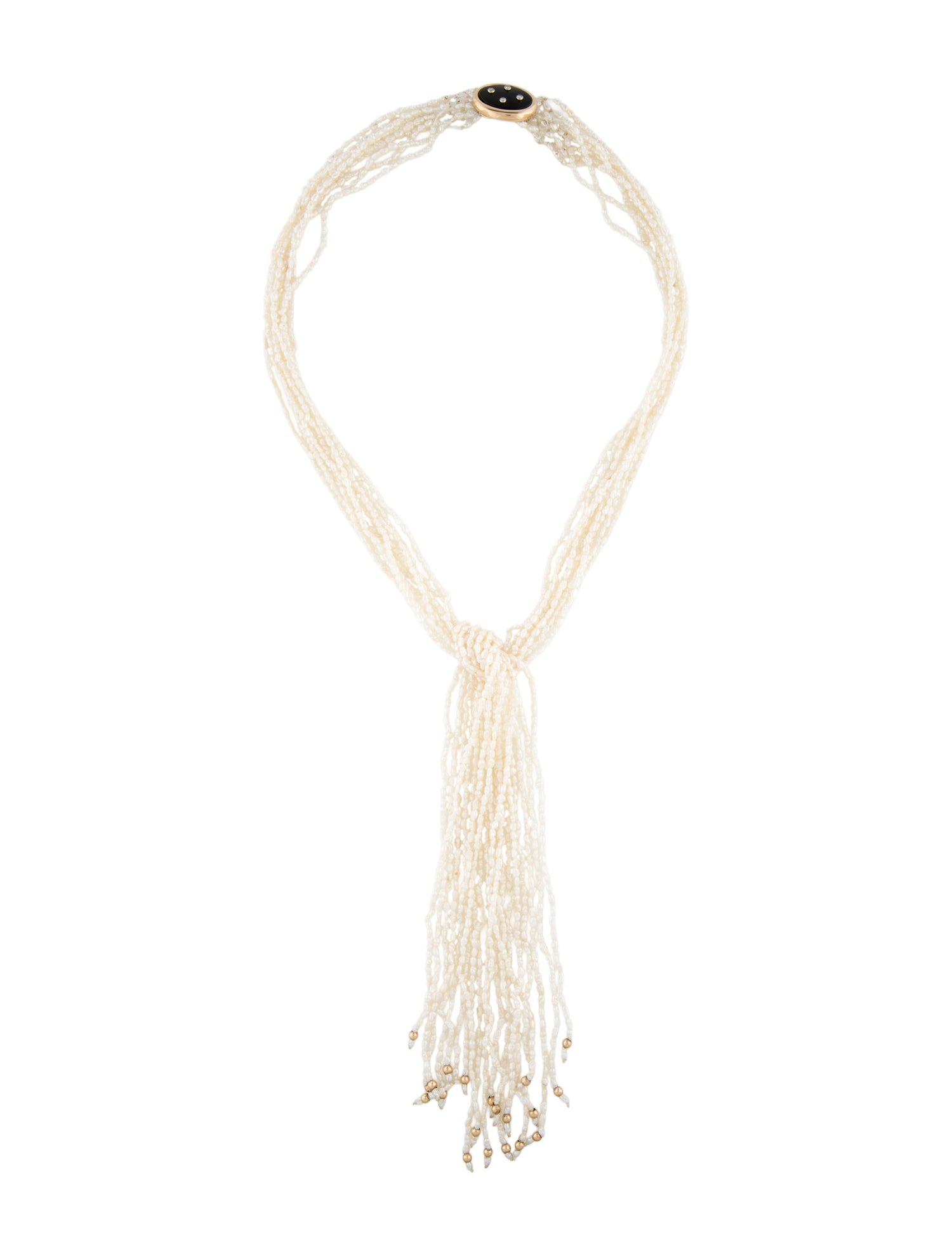 GALLANT 14K Pearl, Onyx & Diamond Knot Multistrand Necklace