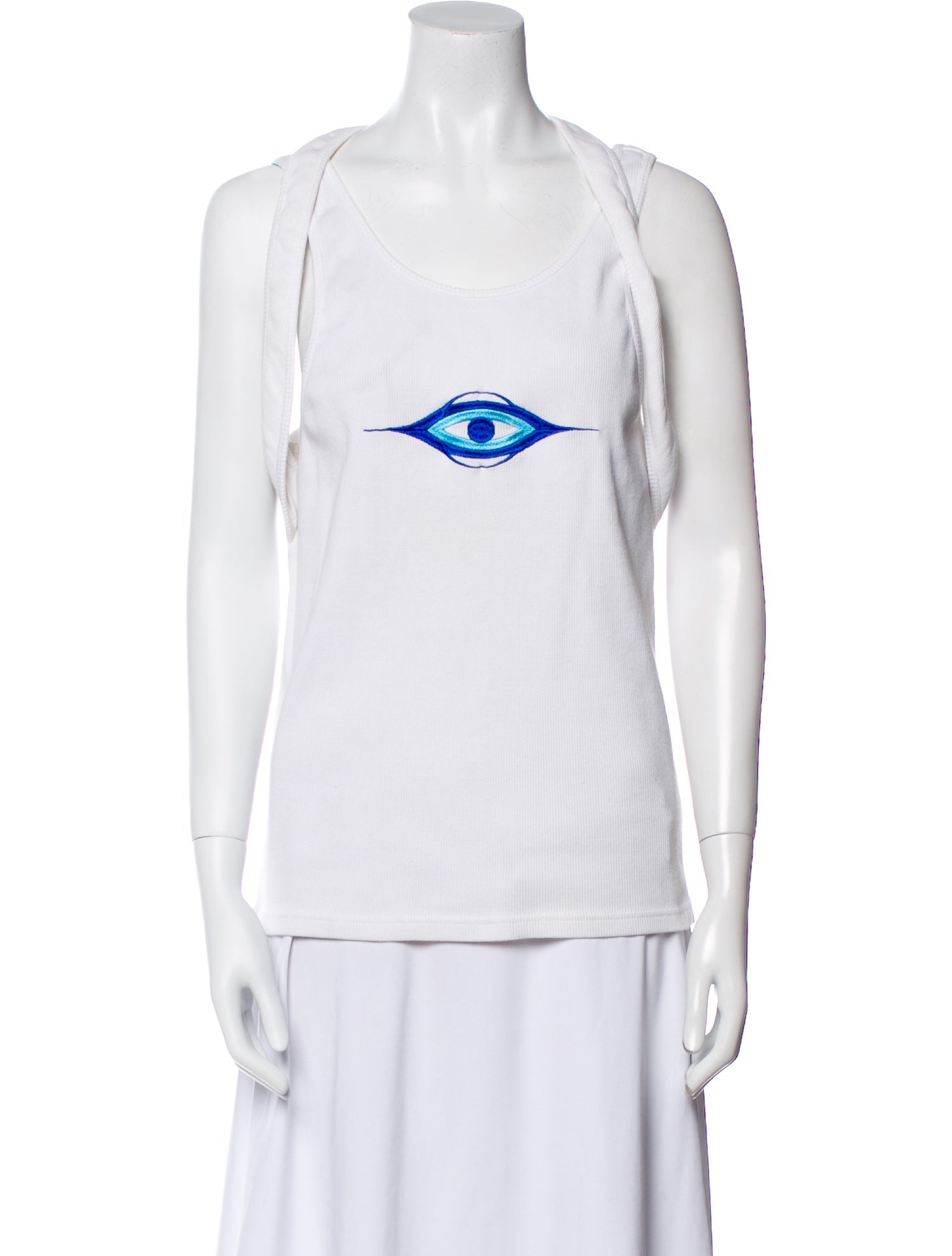 GmbH Graphic Print Scoop Neck Top