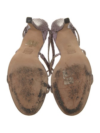 Gianni Milanesi Embossed Leather Animal Print Slides