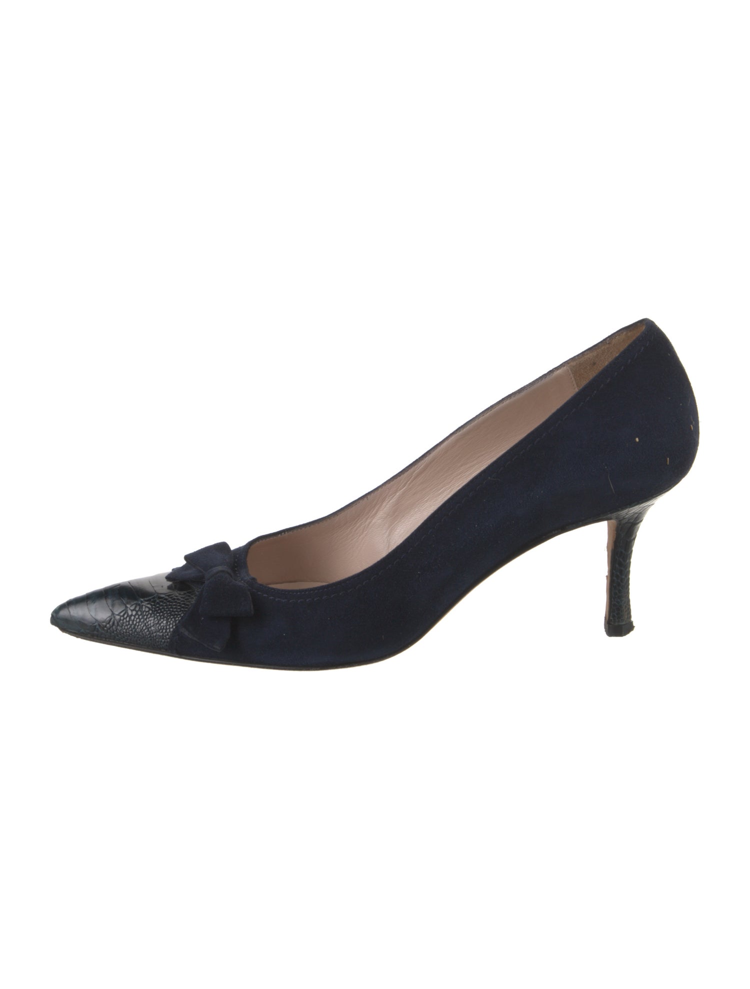 Gianni Milanesi Suede Bow Accents Pumps