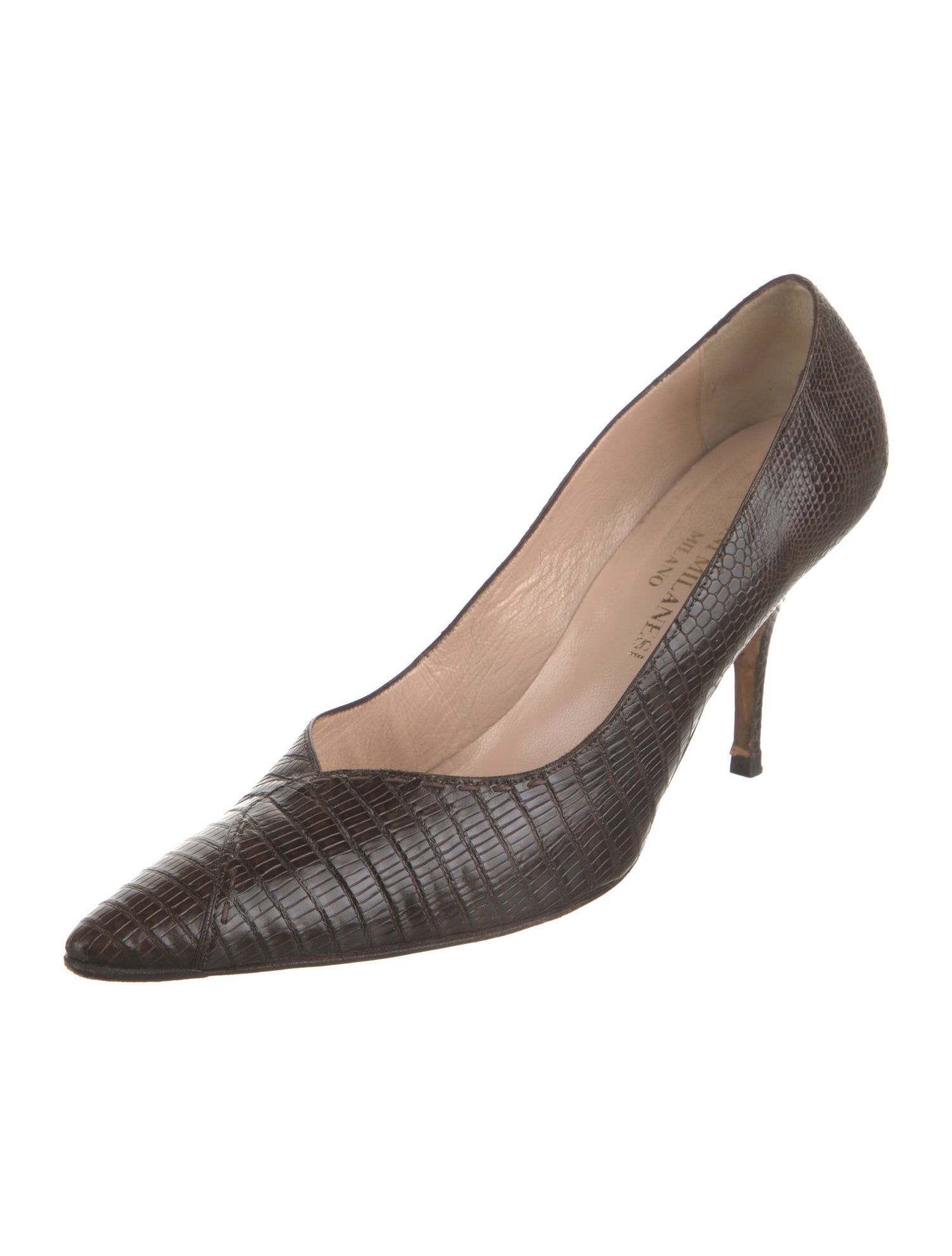 Gianni Milanesi Lizard Animal Print Pumps