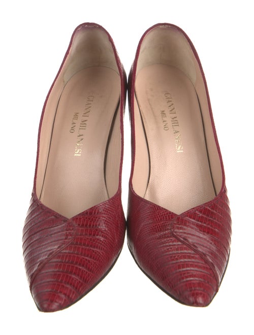 Gianni Milanesi Leather Animal Print Pumps