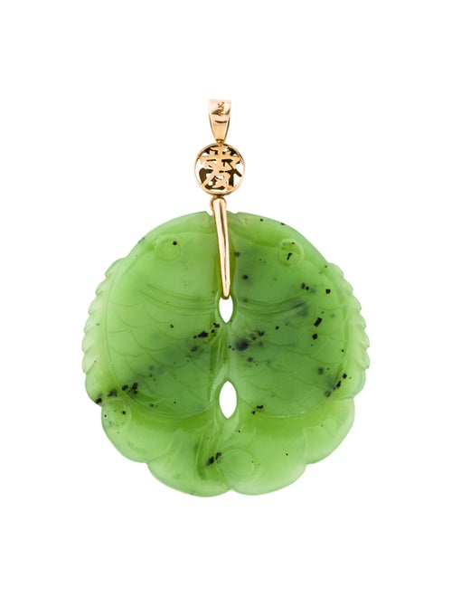 Gump's 14K Nephrite Pendant yellow
