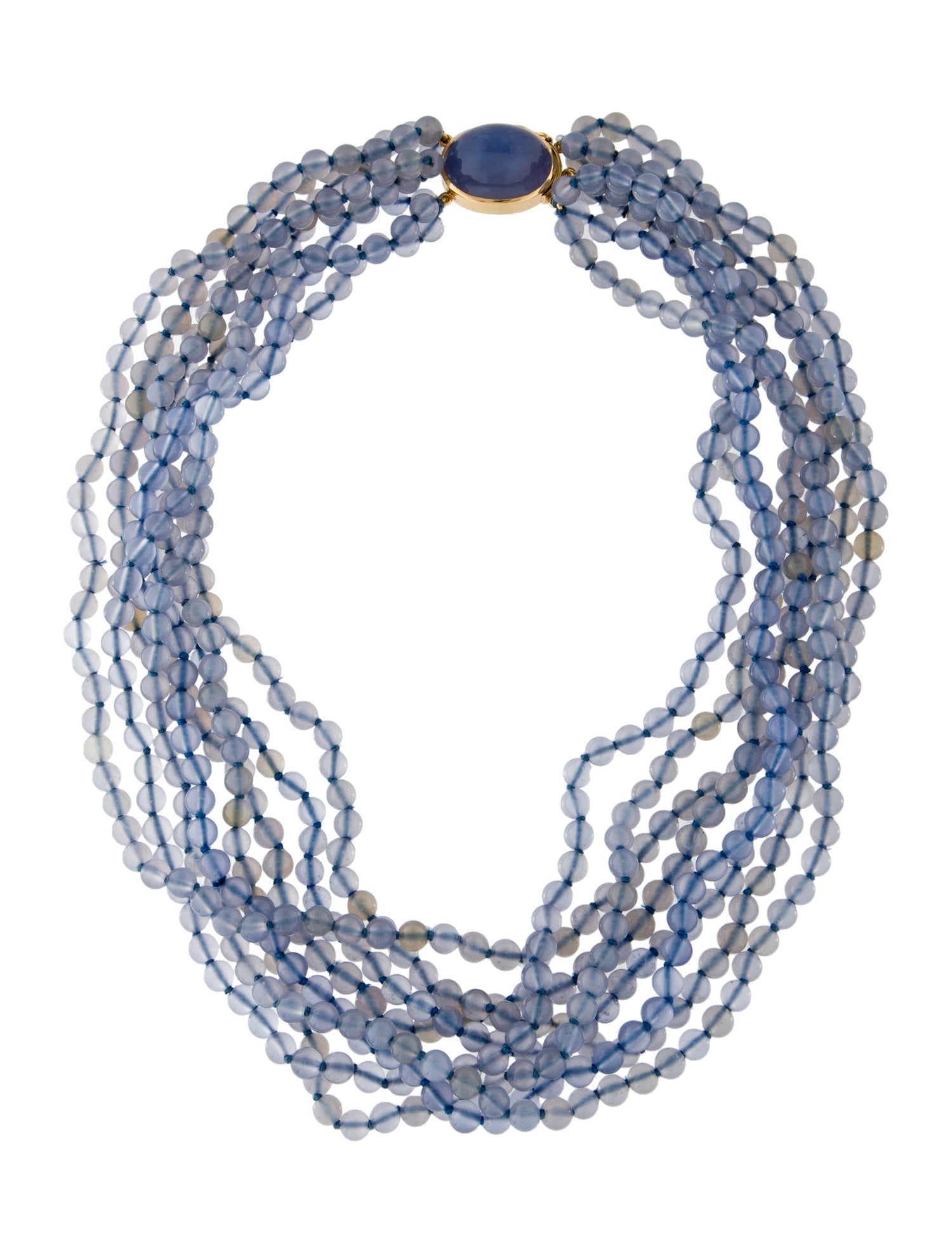 Gump's 18K Chalcedony Multi-Strand Bead Necklace