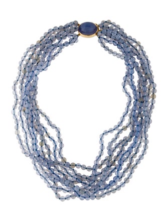 Gump's 18K Chalcedony Multi-Strand Bead Necklace