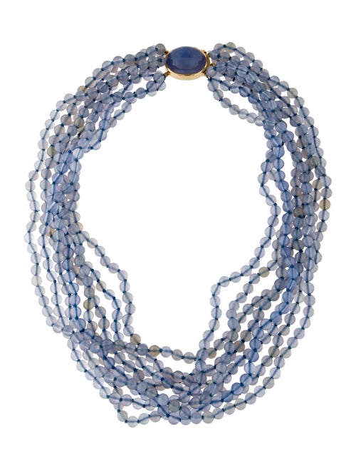 Gump's 18K Chalcedony Multi-Strand Bead Necklace