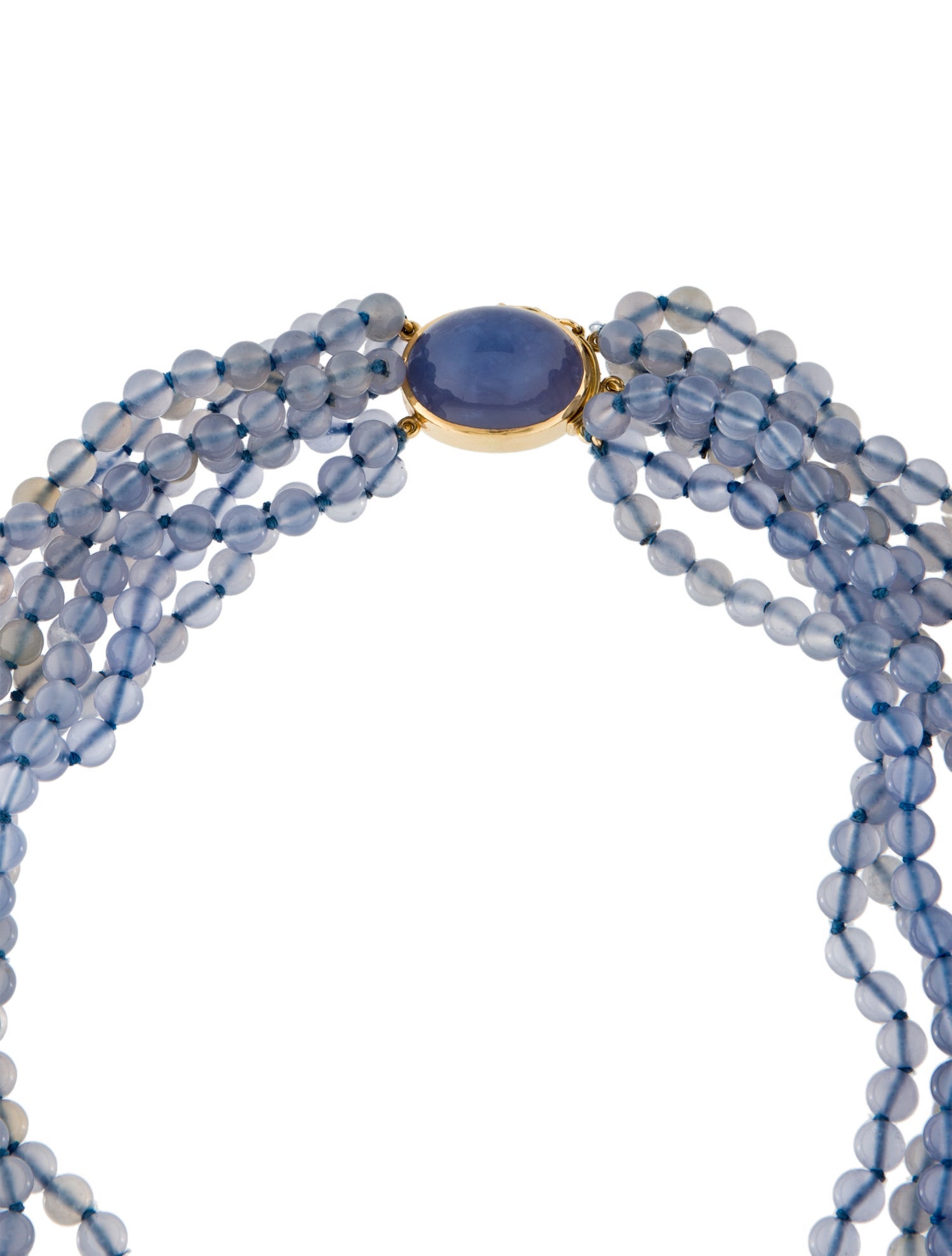 Gump's 18K Chalcedony Multi-Strand Bead Necklace
