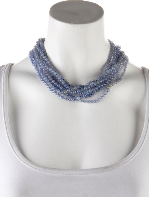 Gump's 18K Chalcedony Multi-Strand Bead Necklace