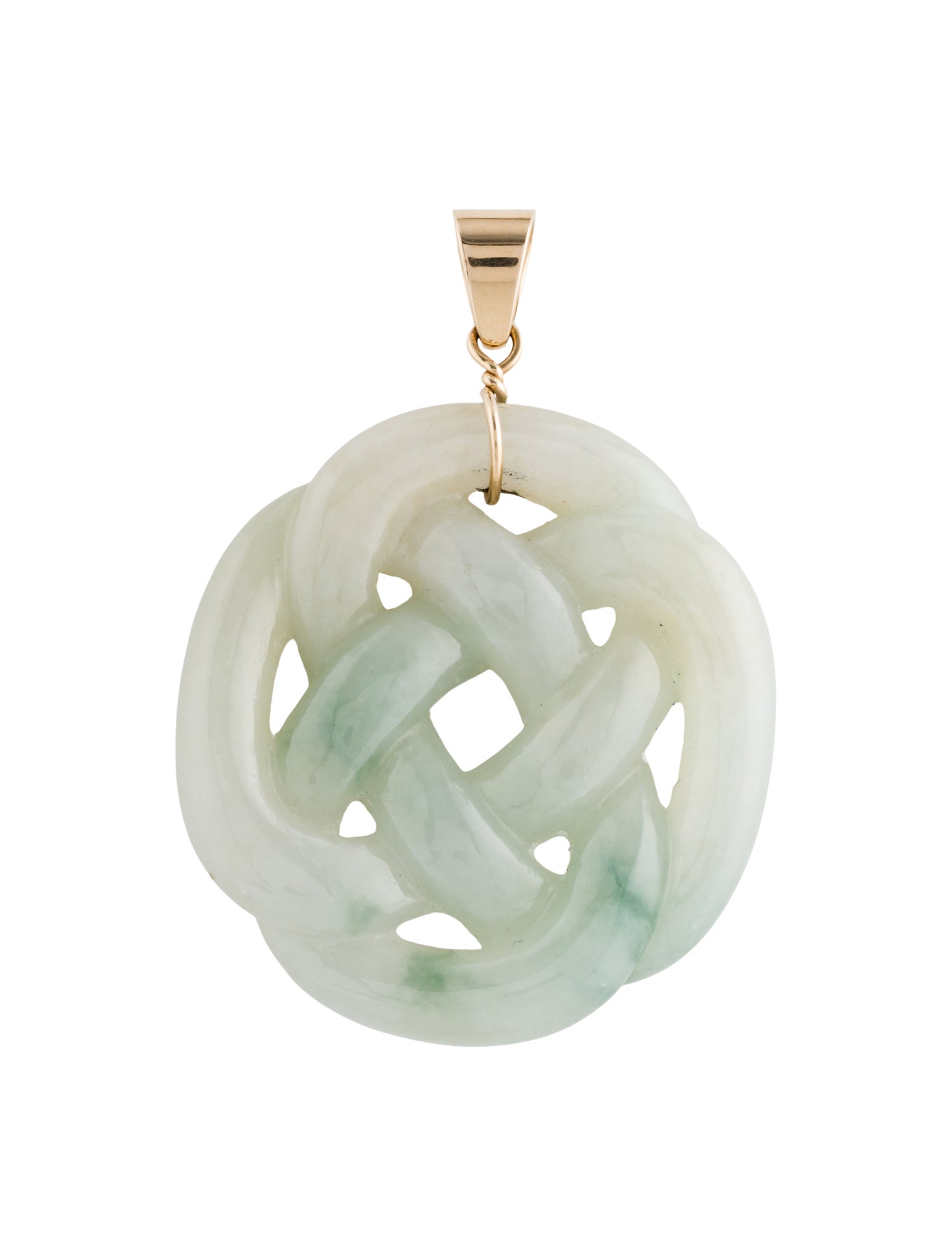 Gump's 14K Jadeite Carved Pendant