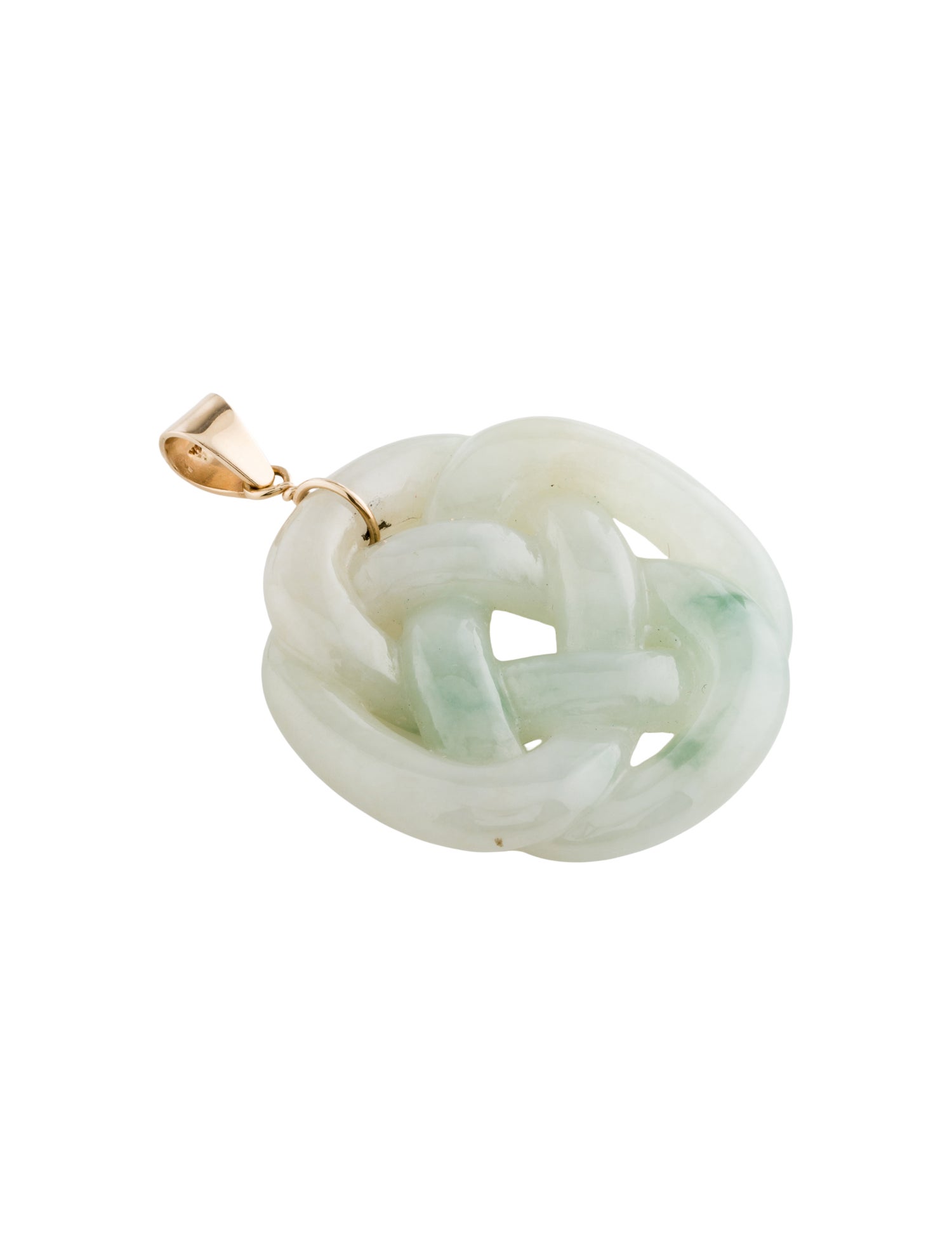 Gump's 14K Jadeite Carved Pendant