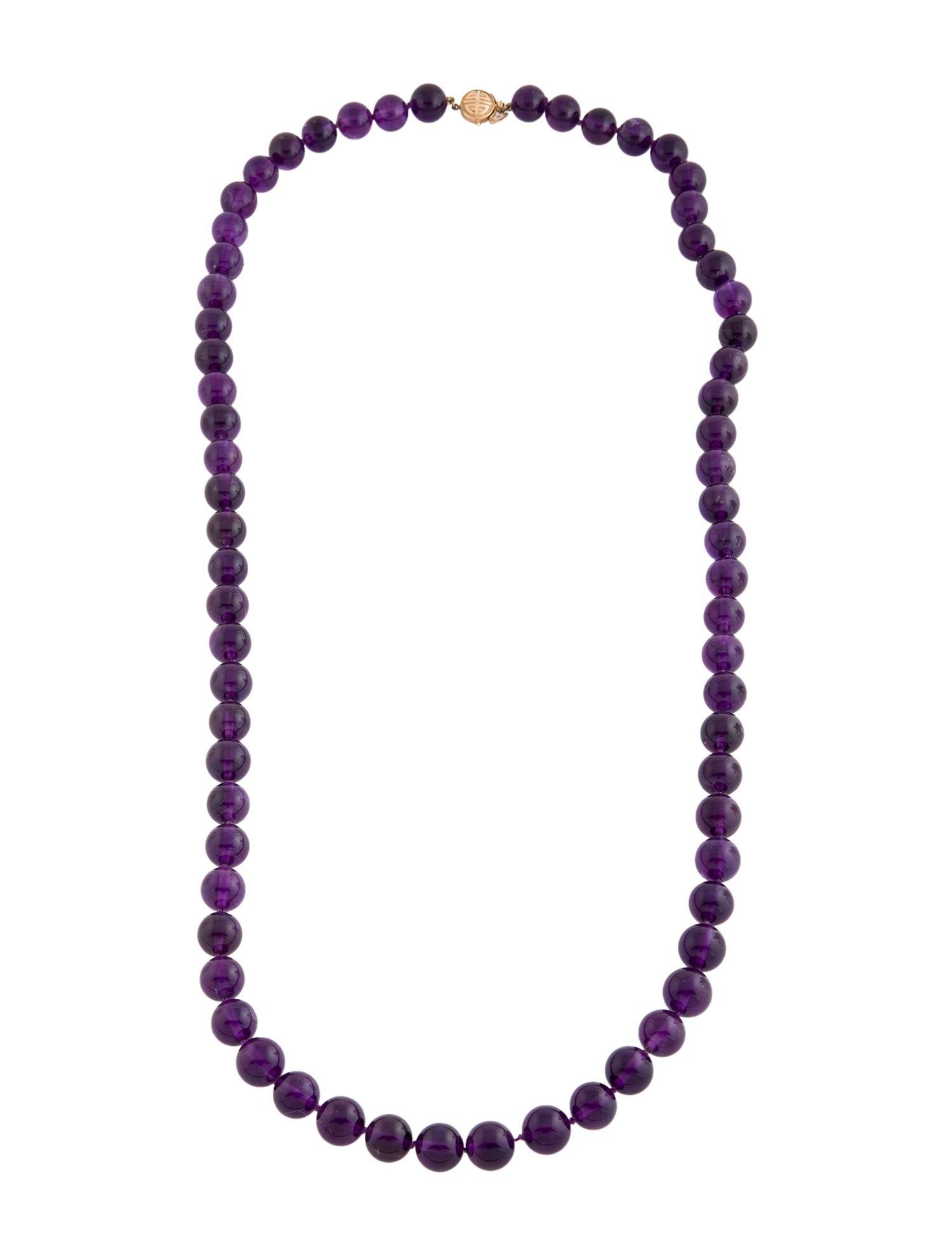 Gump's 14K Amethyst Bead Necklace