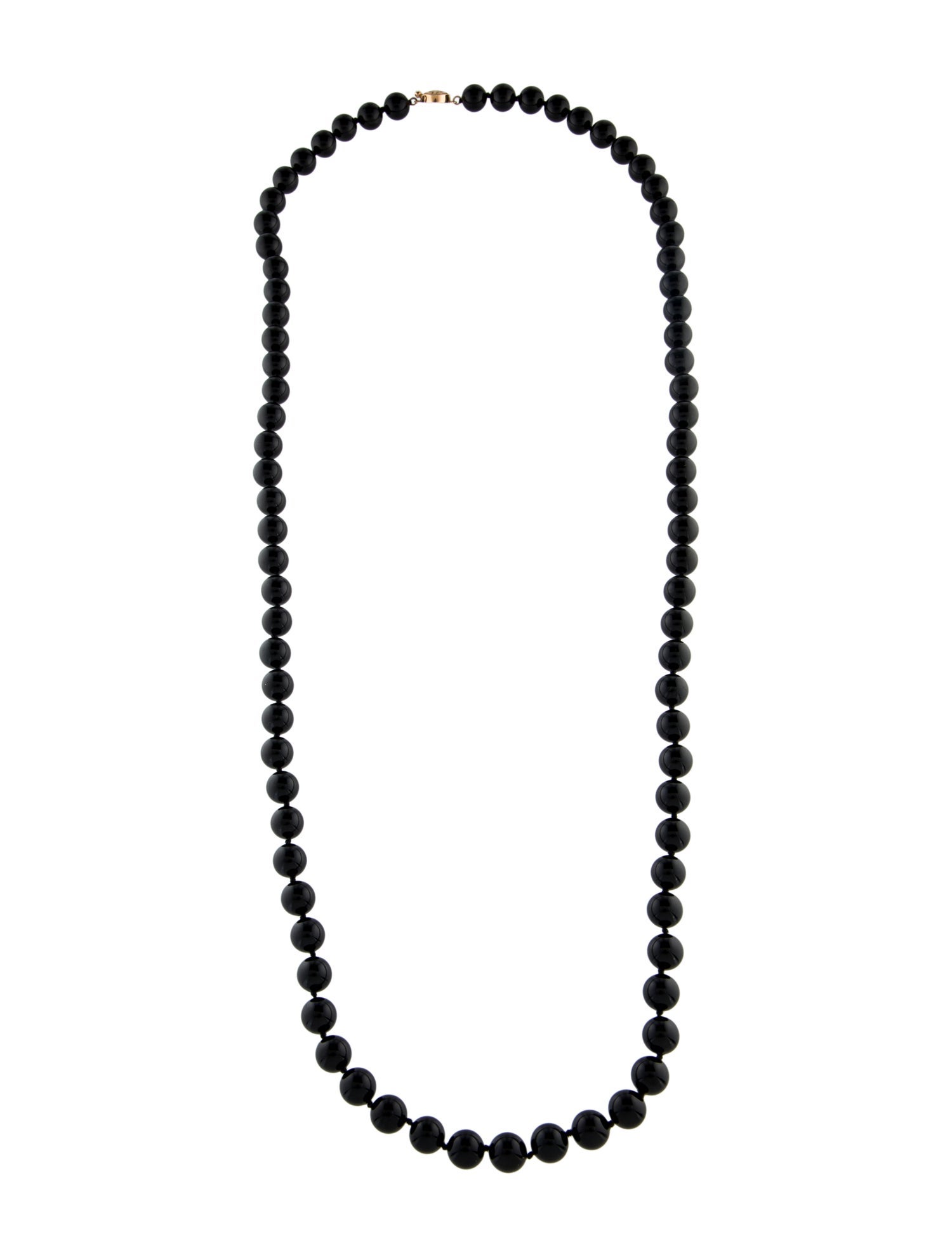 Gump's 14K Nephrite Bead Necklace
