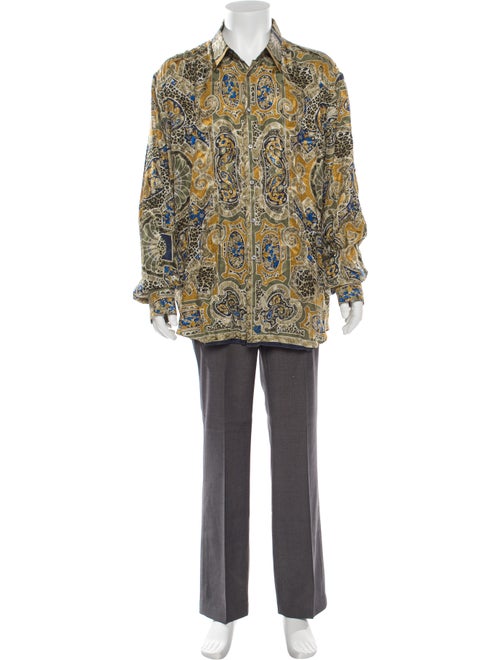 Galtrucco 1870 Silk Printed Shirt Green