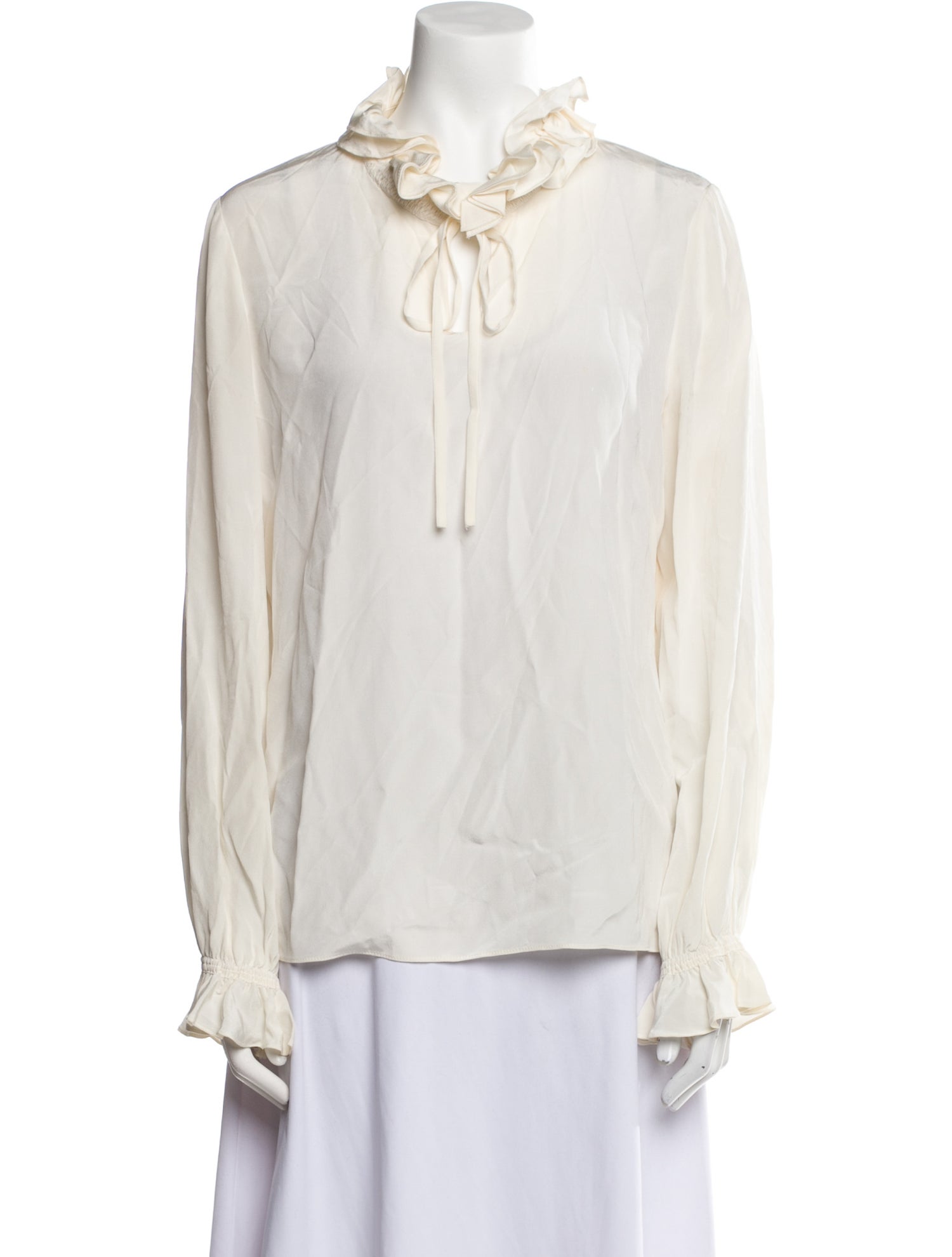 Goat Silk Mock Neck Blouse