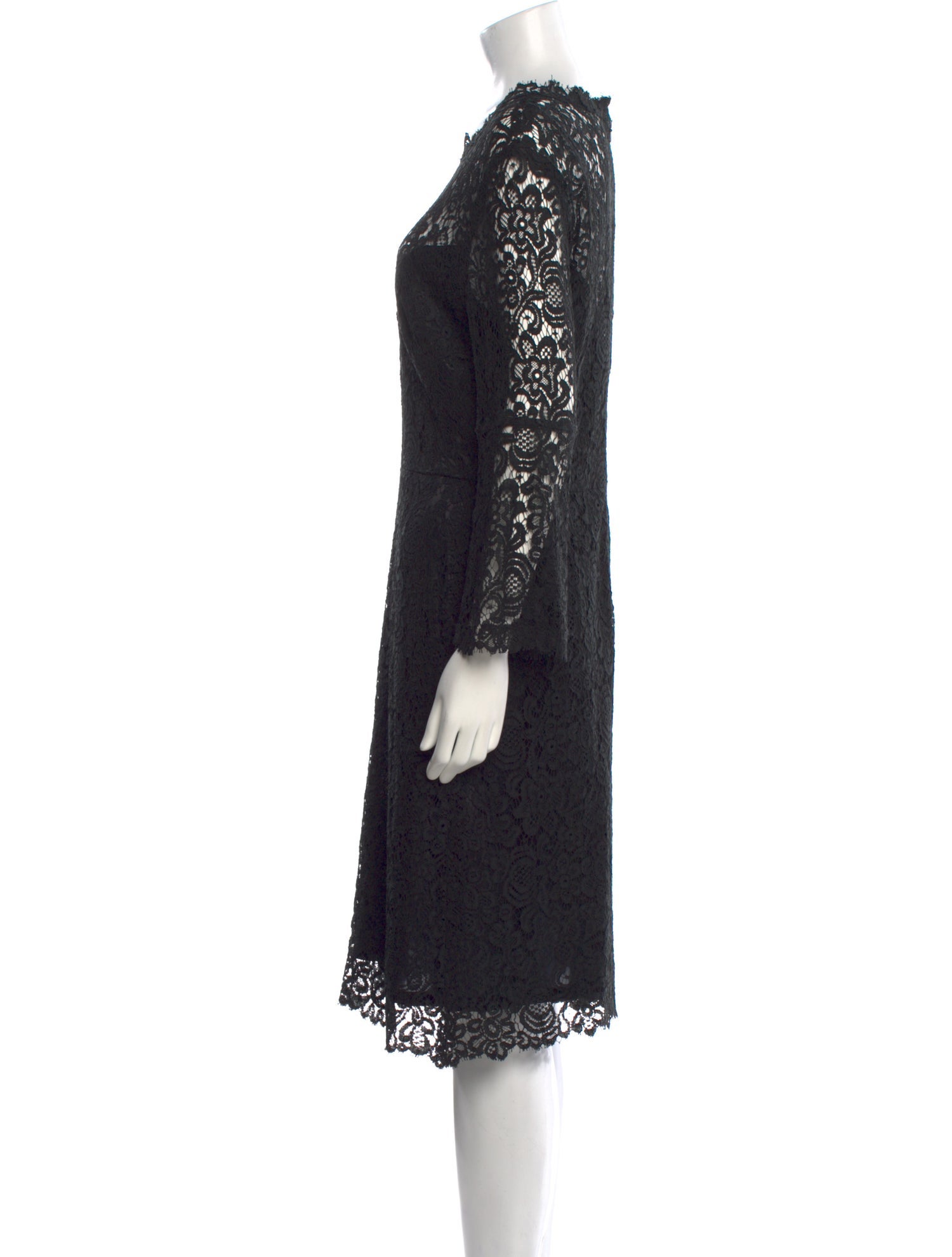 Goat Lace Pattern Midi Length Dress