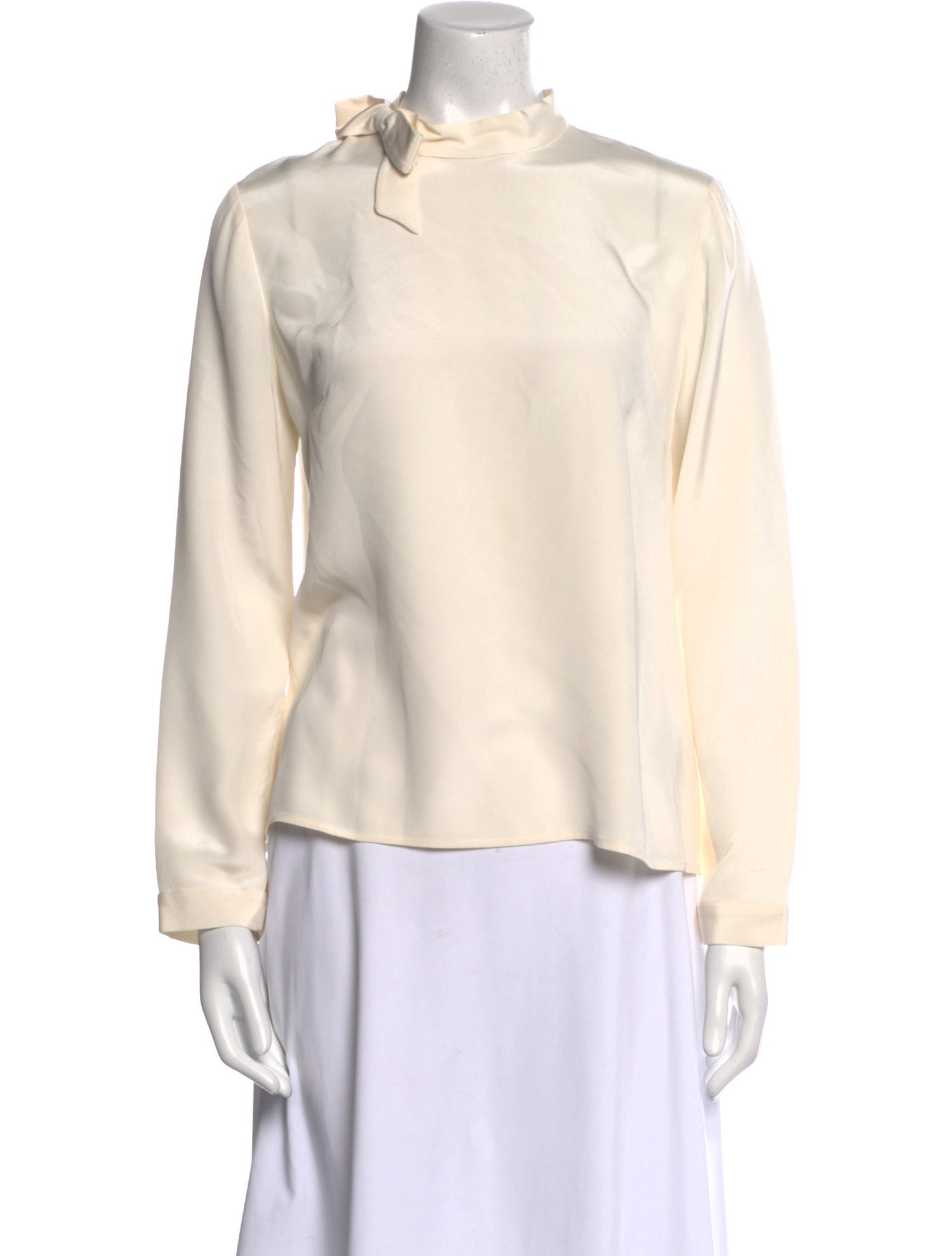 Goat Silk Mock Neck Blouse