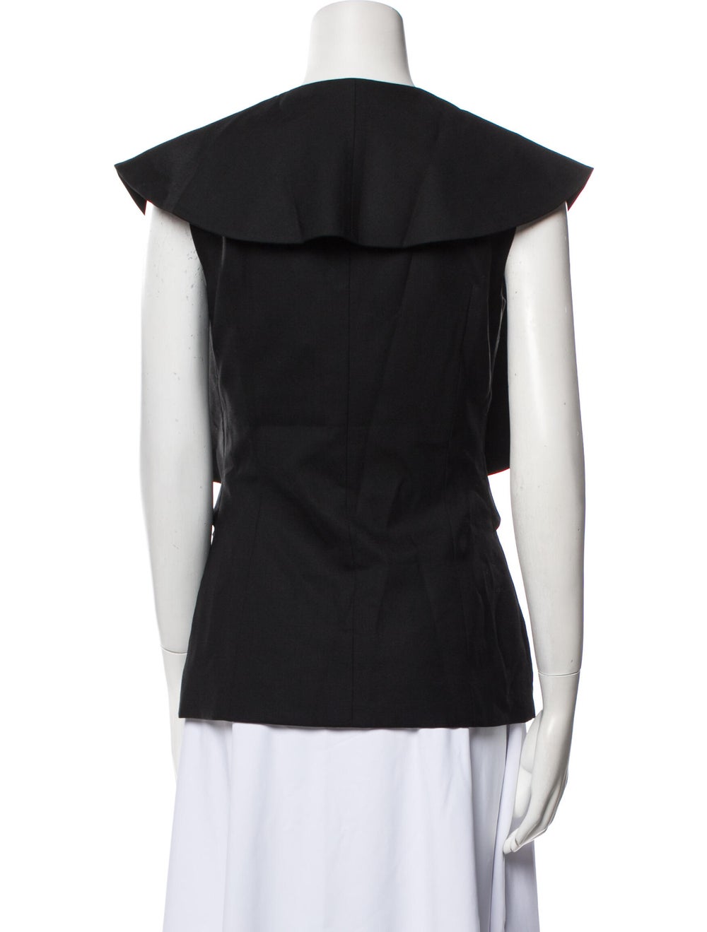Goen.J Vest Black Shawl Collar Slit Pockets & - image 3