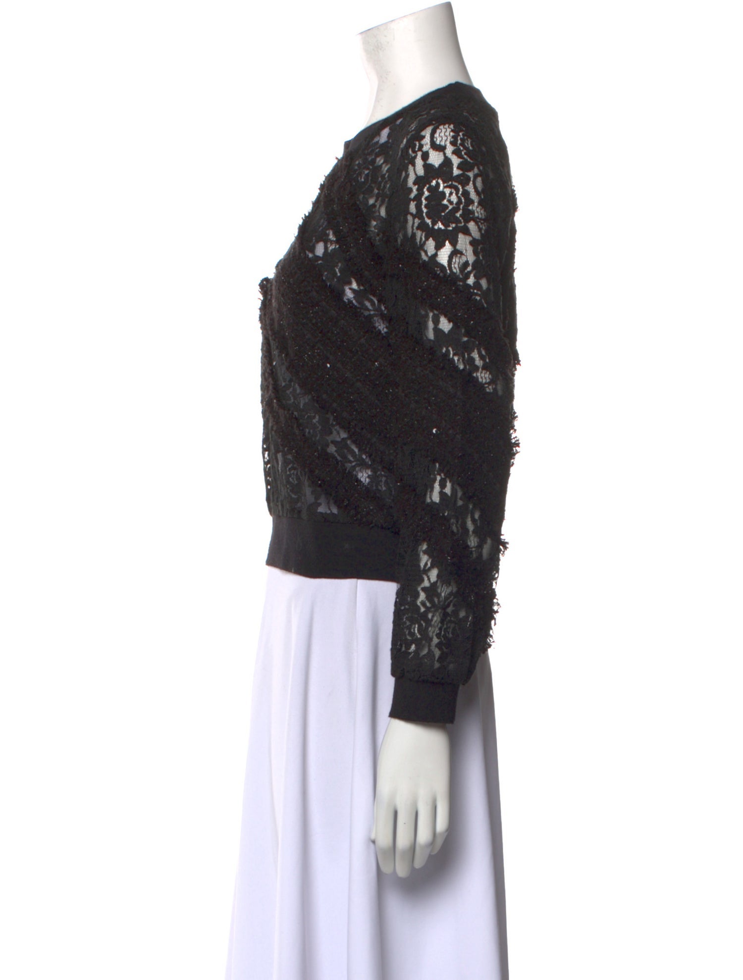 Goen.J Lace Pattern Crew Neck Sweatshirt