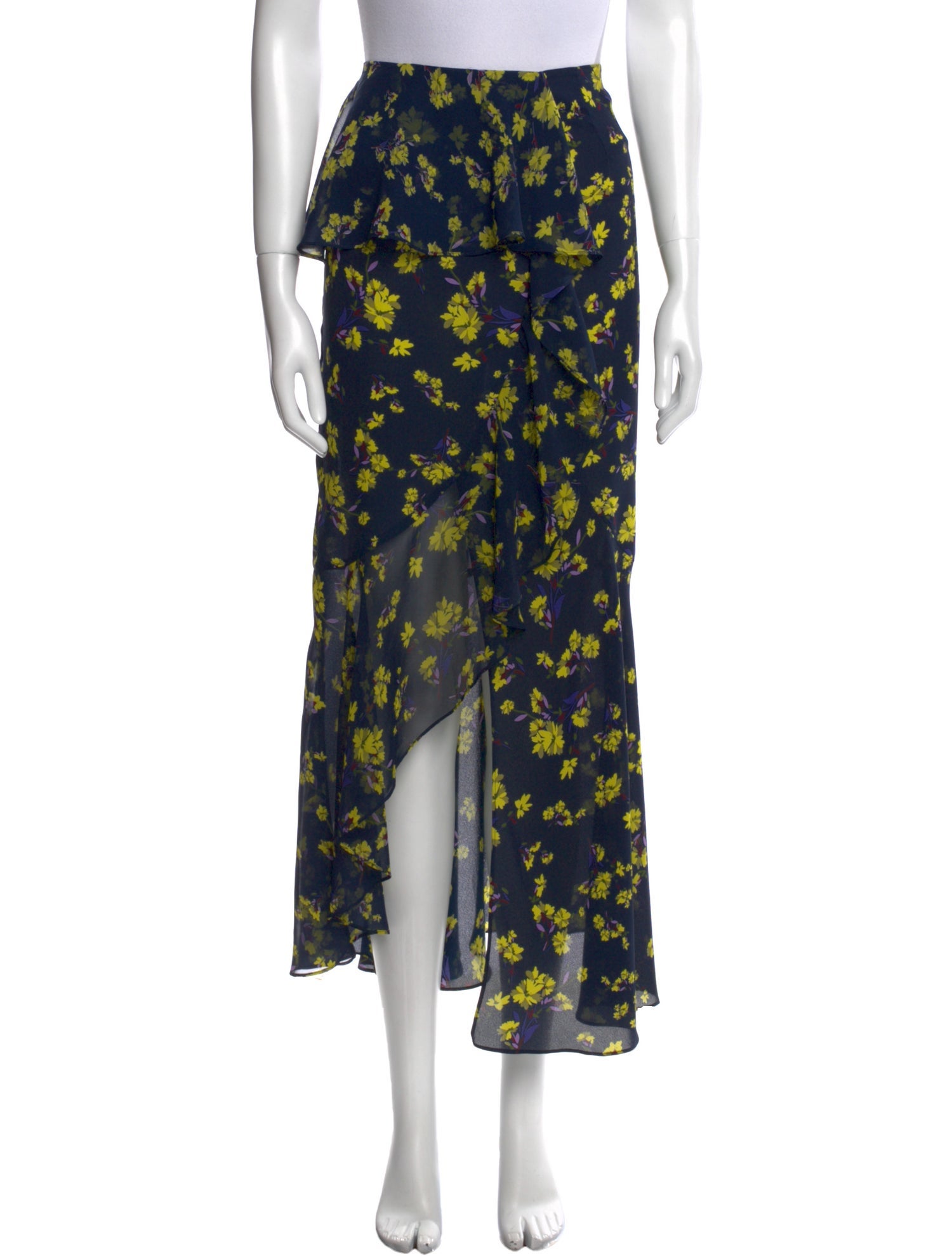 Goen.J Floral Print Midi Length Skirt