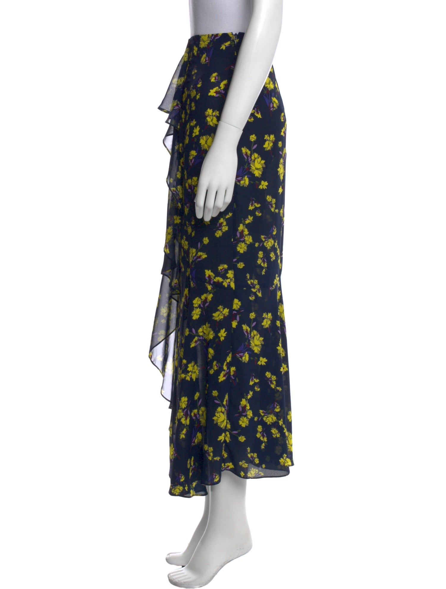 Goen.J Floral Print Midi Length Skirt