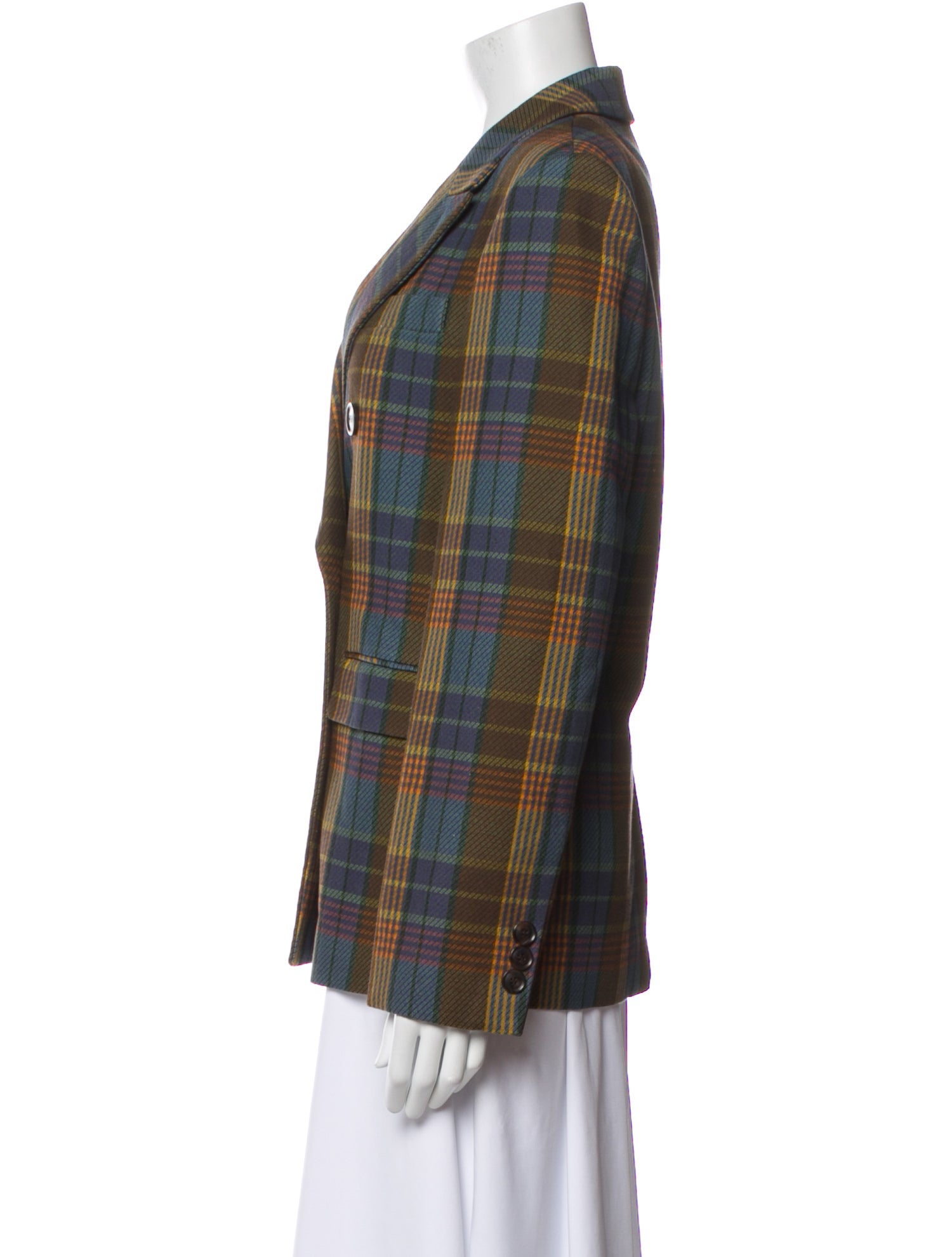 Goen.J Plaid Print Blazer