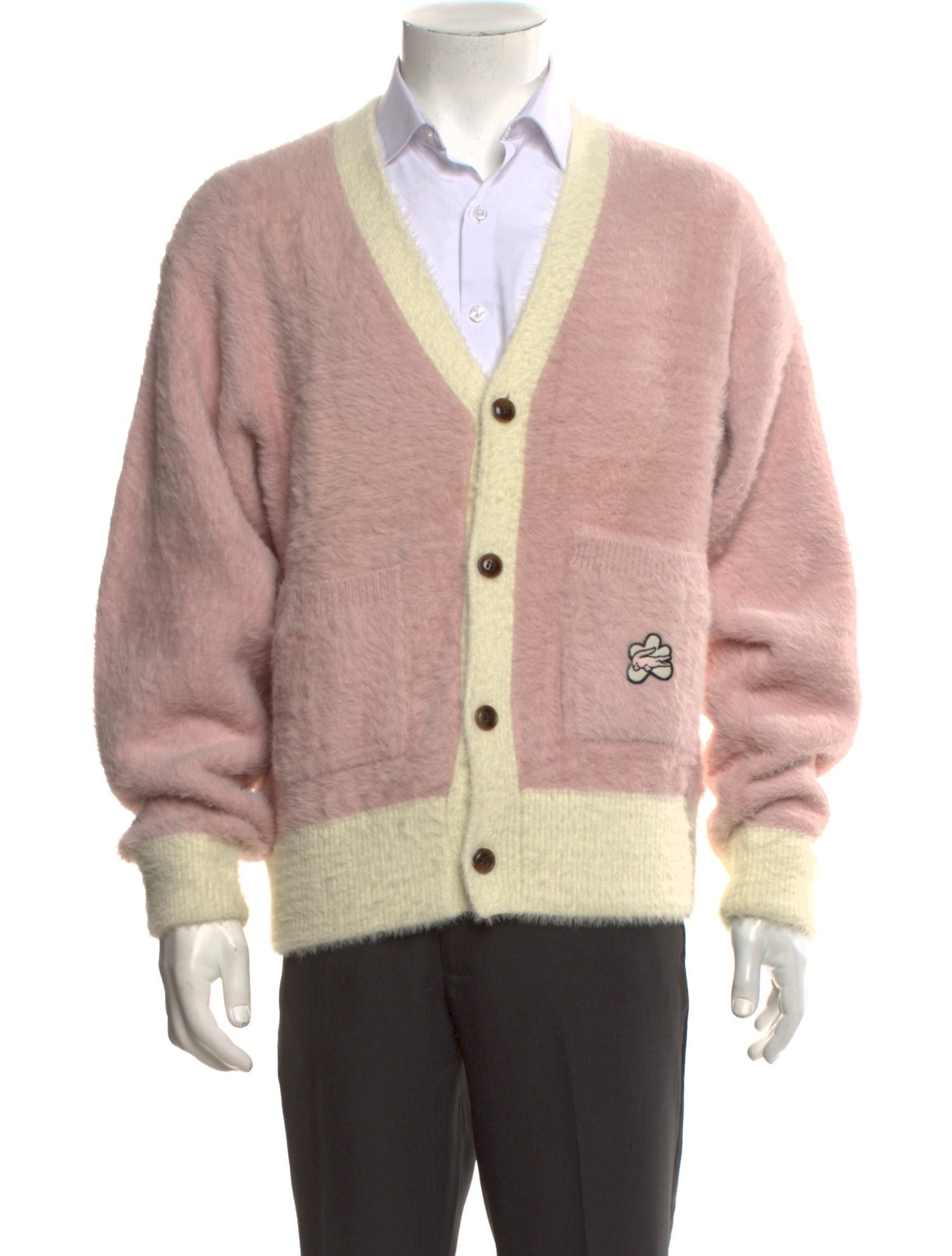 GOLF le FLEUR* x Lacoste Colorblock Pattern V-Neck Cardigan