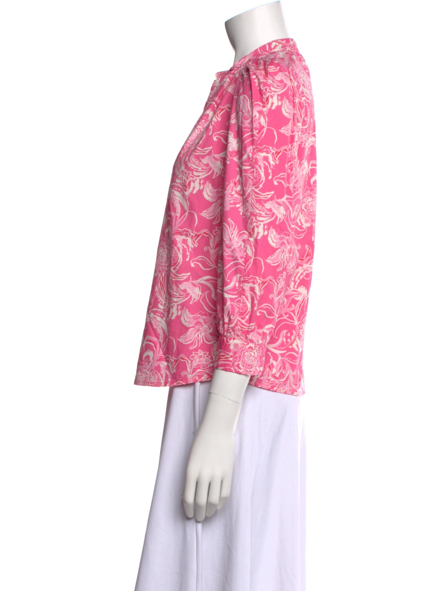 Goop x Lilly Pulitzer Floral Print V-Neck Blouse