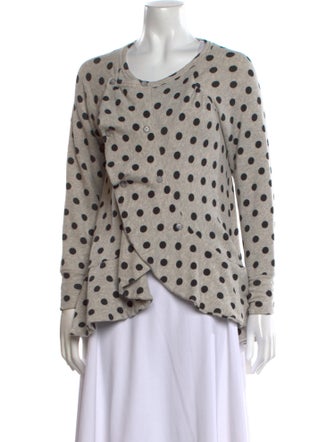 gomme Polka Dot Print Scoop Neck Sweater
