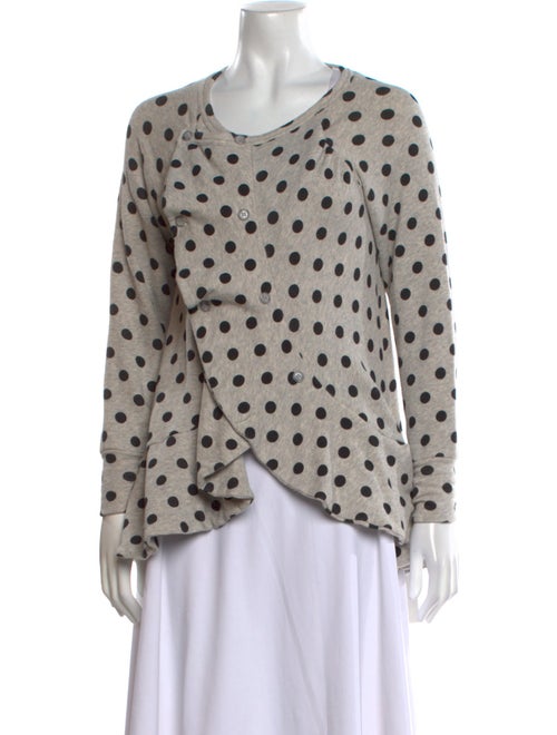 gomme Polka Dot Print Scoop Neck Sweater