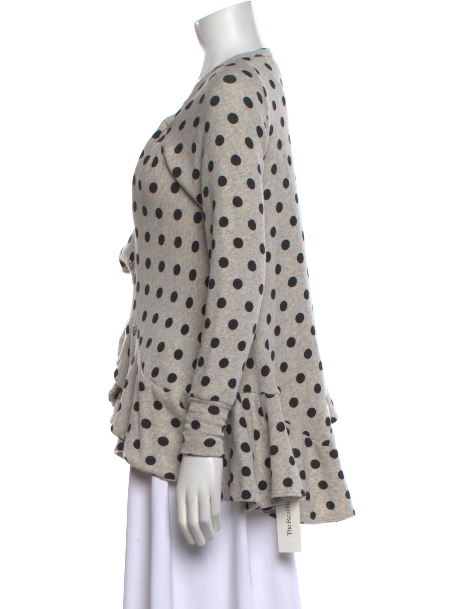 gomme Polka Dot Print Scoop Neck Sweater