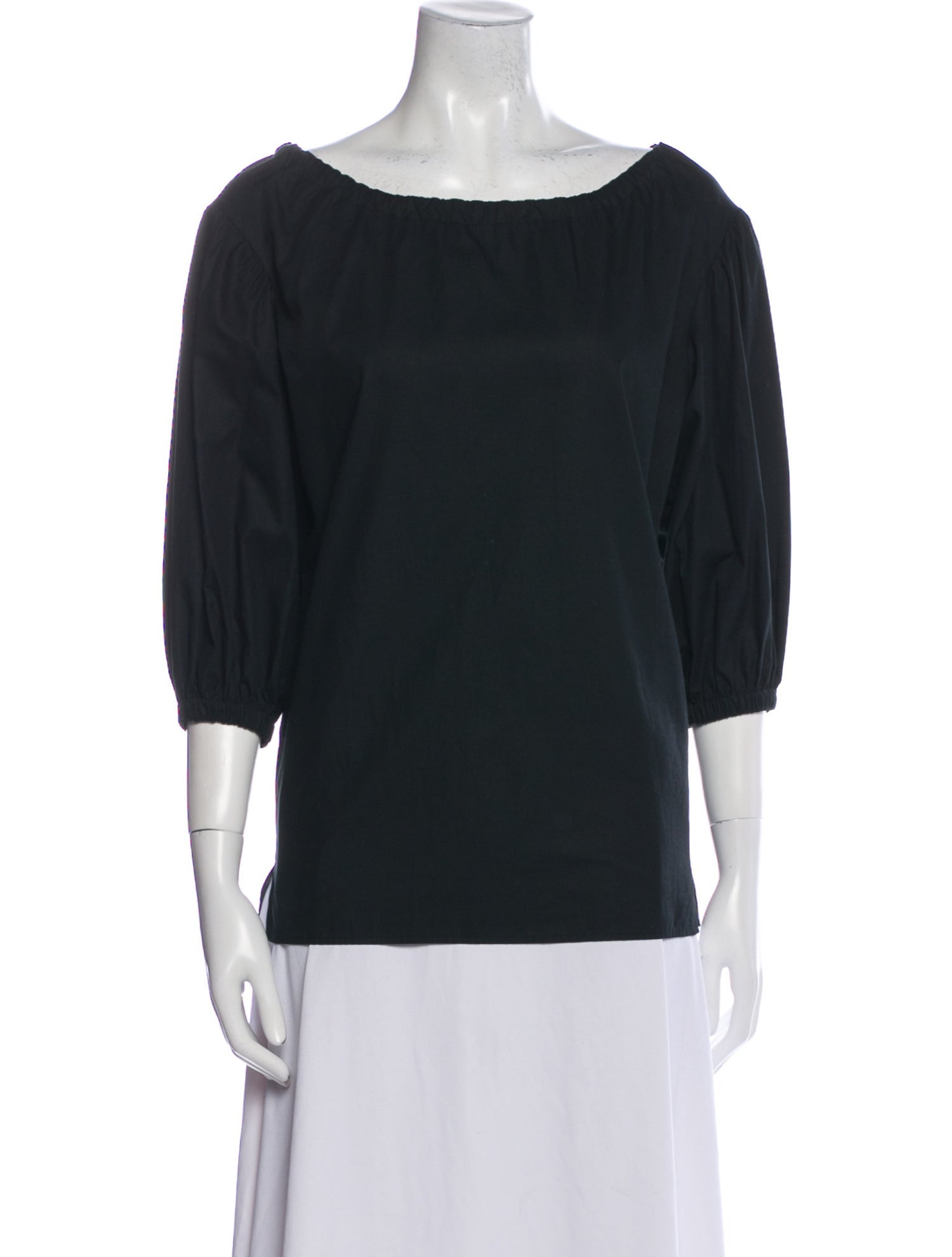 Goop G. Label Bateau Neckline Three-Quarter Sleeve Blouse
