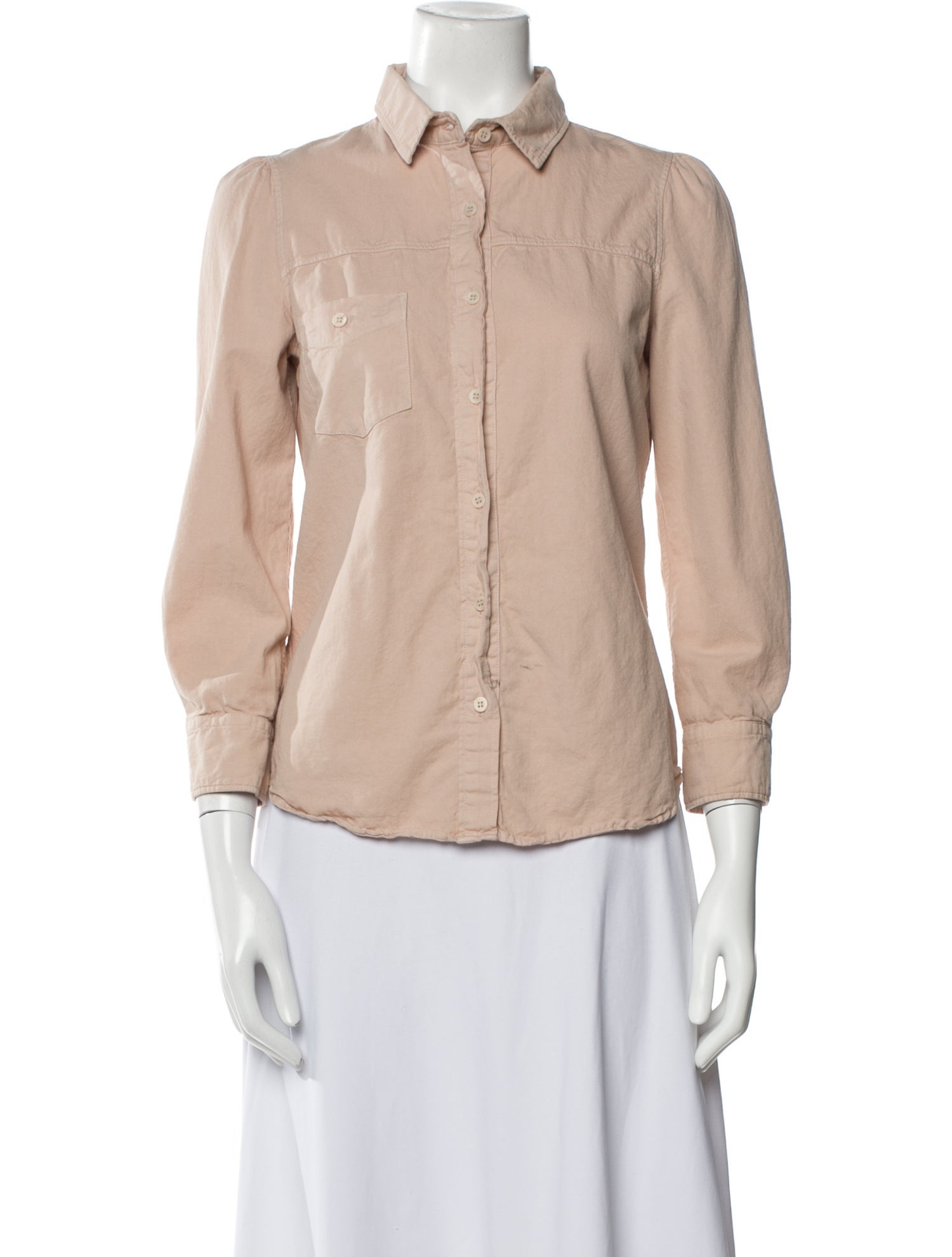 Goop G. Label Three-Quarter Sleeve Button-Up Top