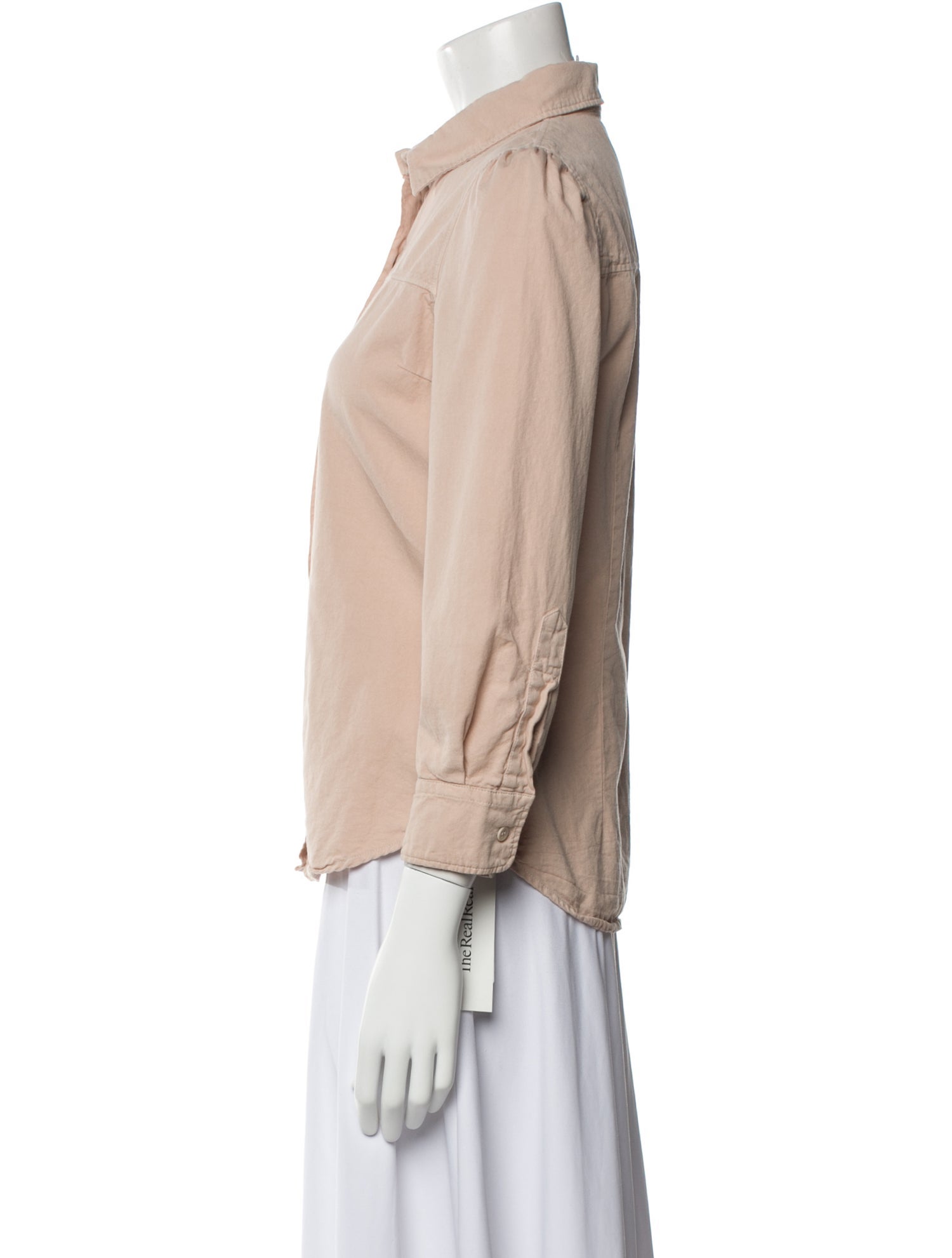 Goop G. Label Three-Quarter Sleeve Button-Up Top