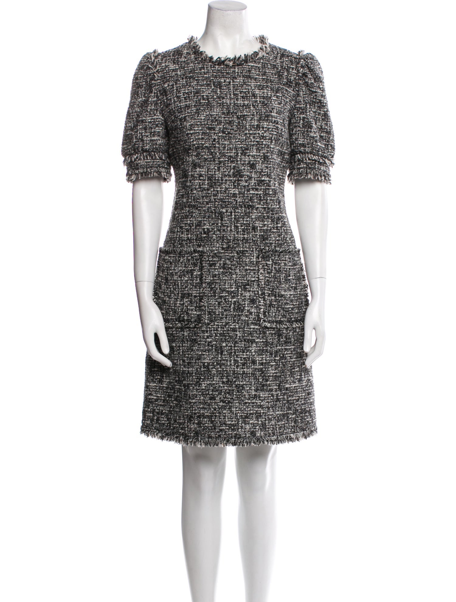 Goop G. Label Tweed Pattern Knee-Length Dress