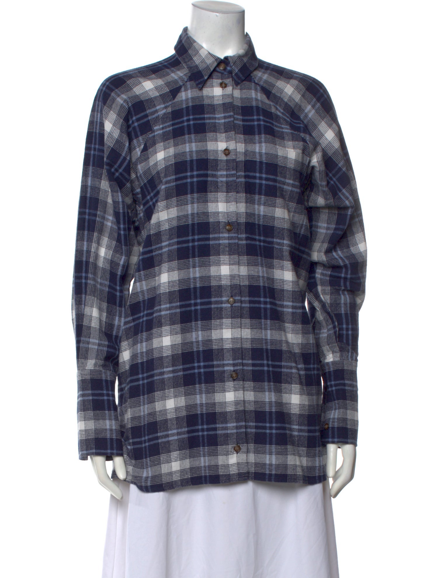 Goop G. Label Plaid Print Long Sleeve Button-Up Top