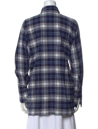 Goop G. Label Plaid Print Long Sleeve Button-Up Top