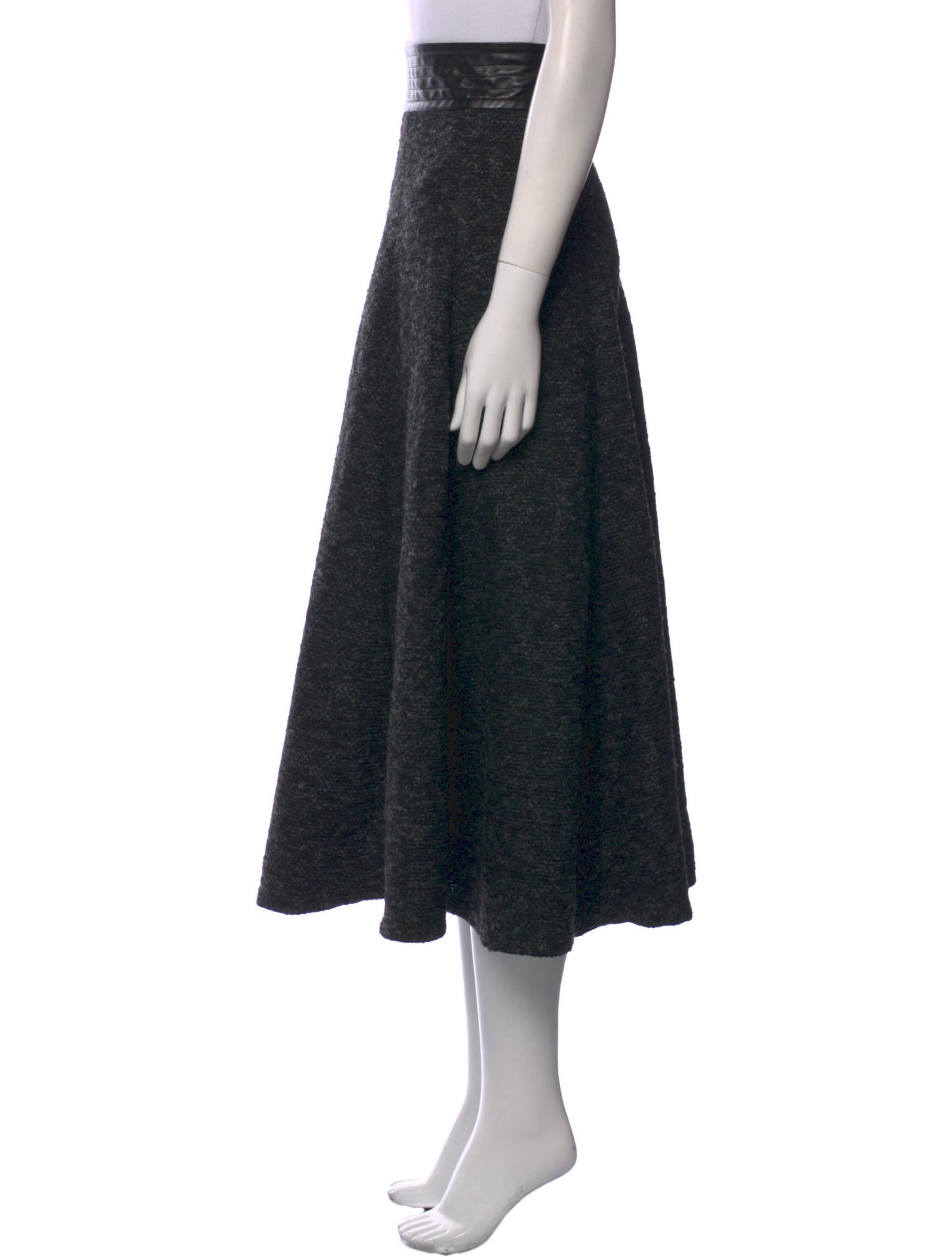 Goop G. Label Leather Trim Embellishment Midi Length Skirt