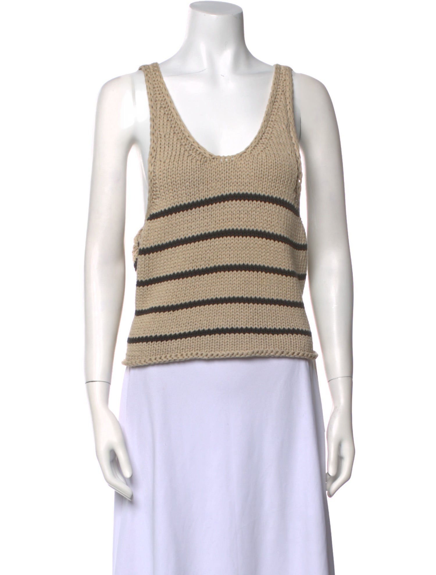 Goop G. Label Striped Scoop Neck Top