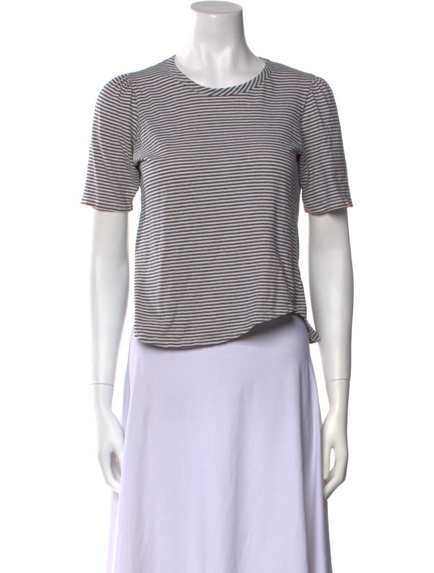 Goop G. Label Striped Crew Neck Crop Top