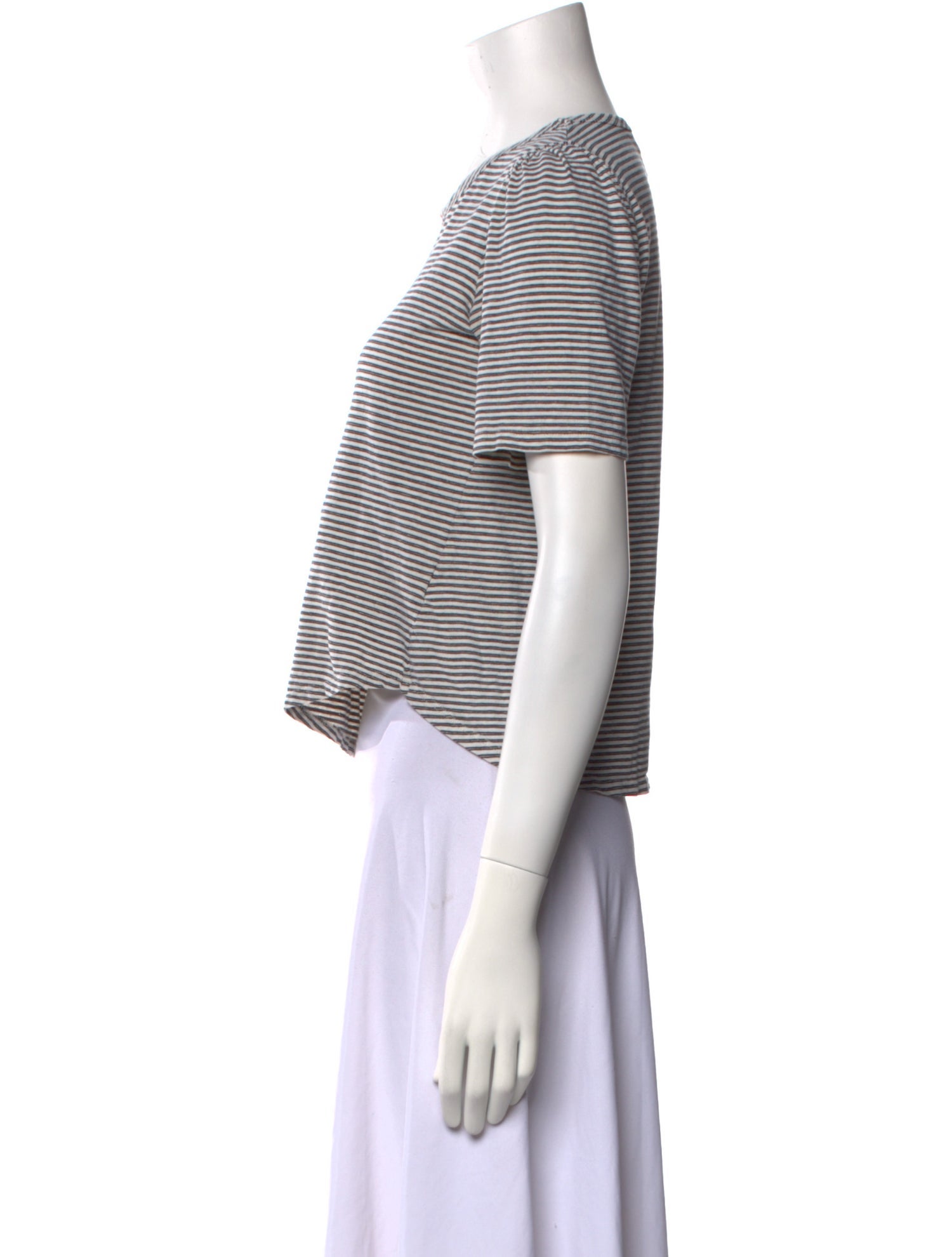 Goop G. Label Striped Crew Neck Crop Top