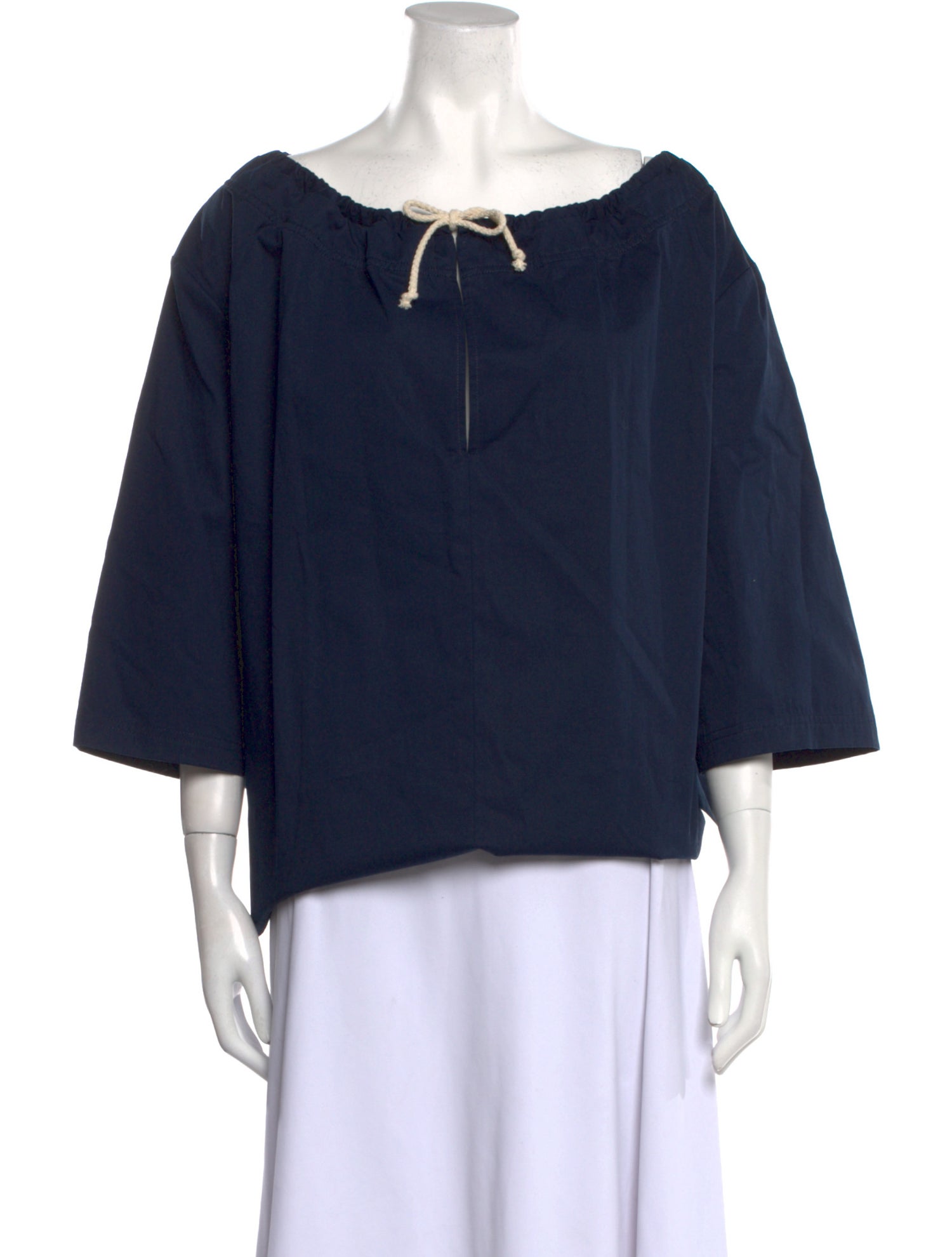 Goop G. Label Scoop Neck Three-Quarter Sleeve Blouse