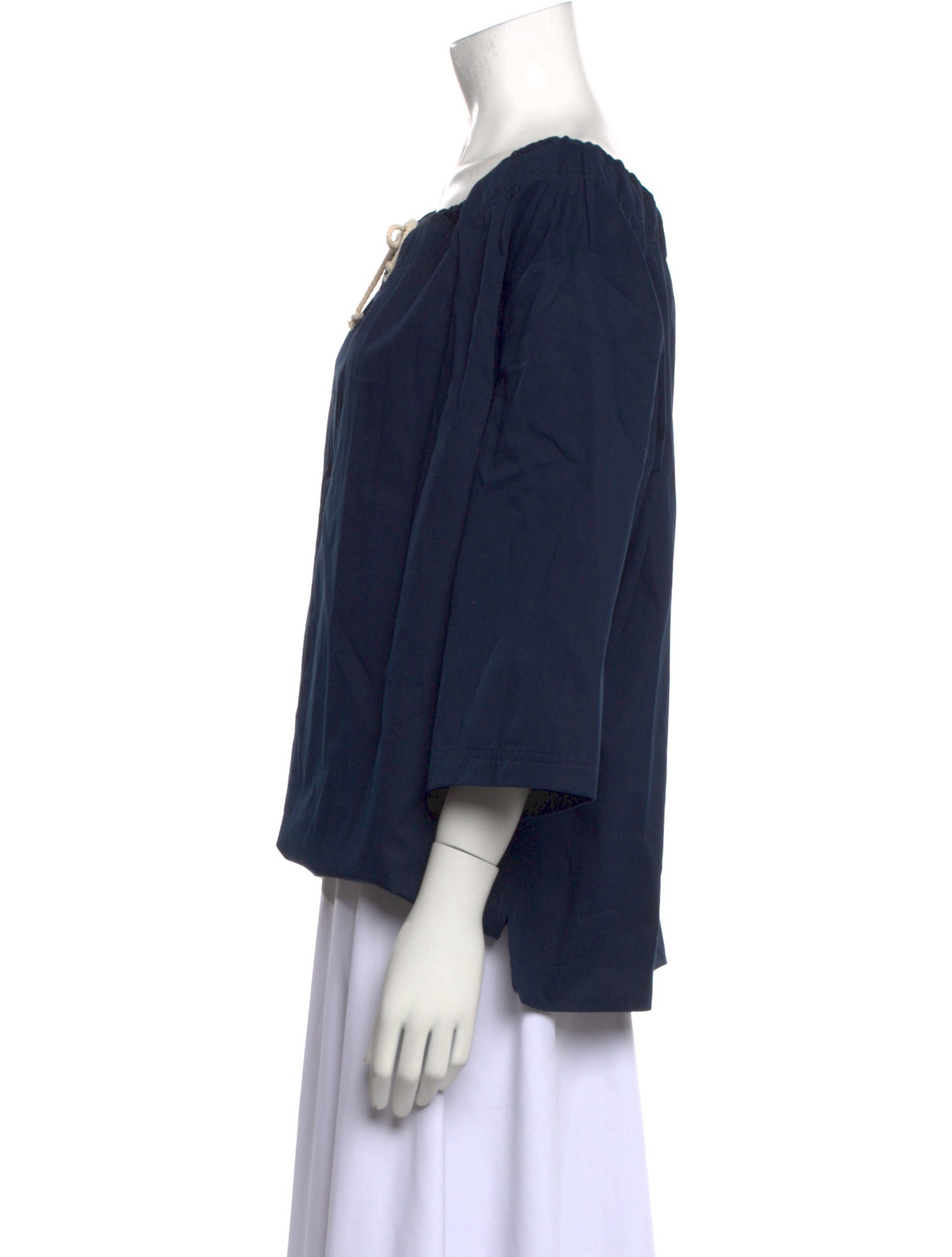 Goop G. Label Scoop Neck Three-Quarter Sleeve Blouse