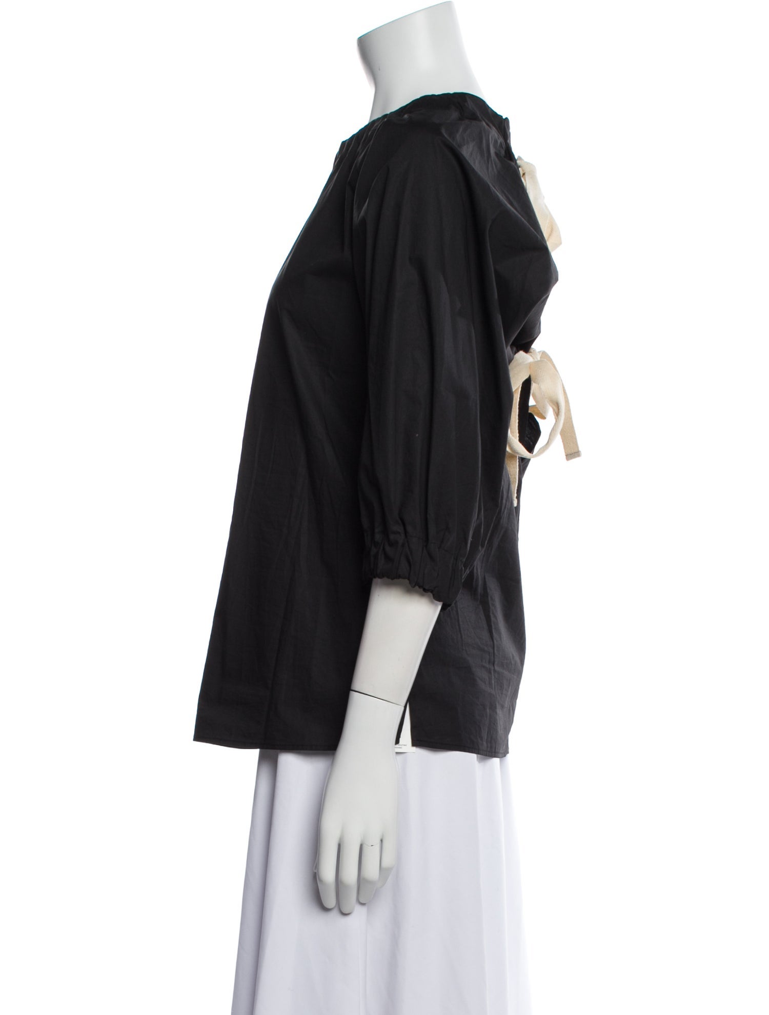 Goop G. Label Bateau Neckline Three-Quarter Sleeve Blouse