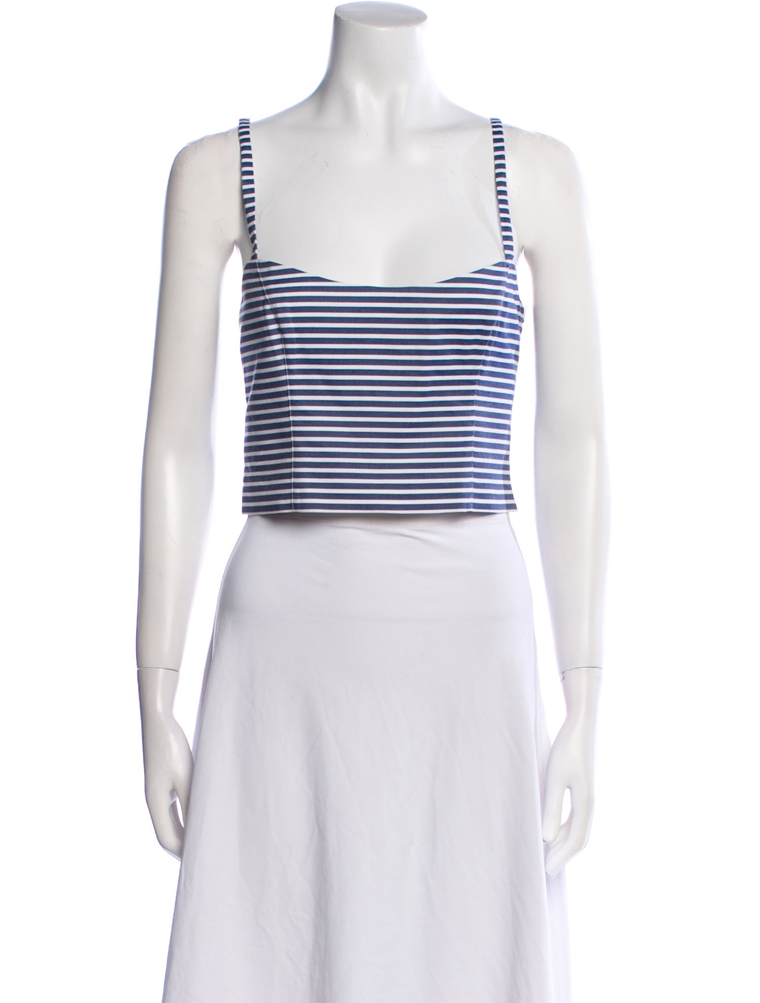 Goop G. Label Striped Square Neckline Crop Top